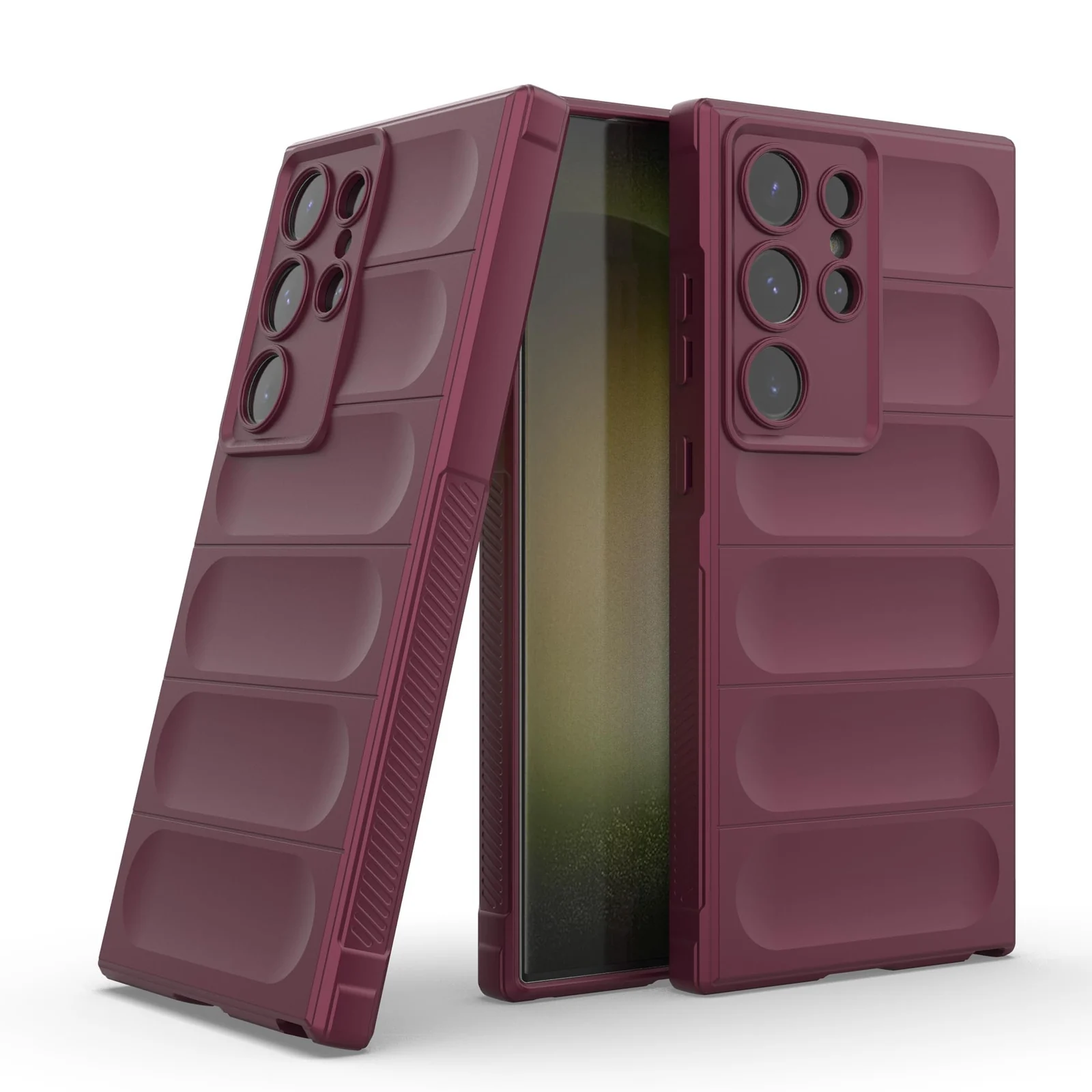 DL3 Mobilak Soft Silicone Protective Case for Samsung Galaxy S23 Ultra with Camera Protection and Shockproof Design - Wine Red