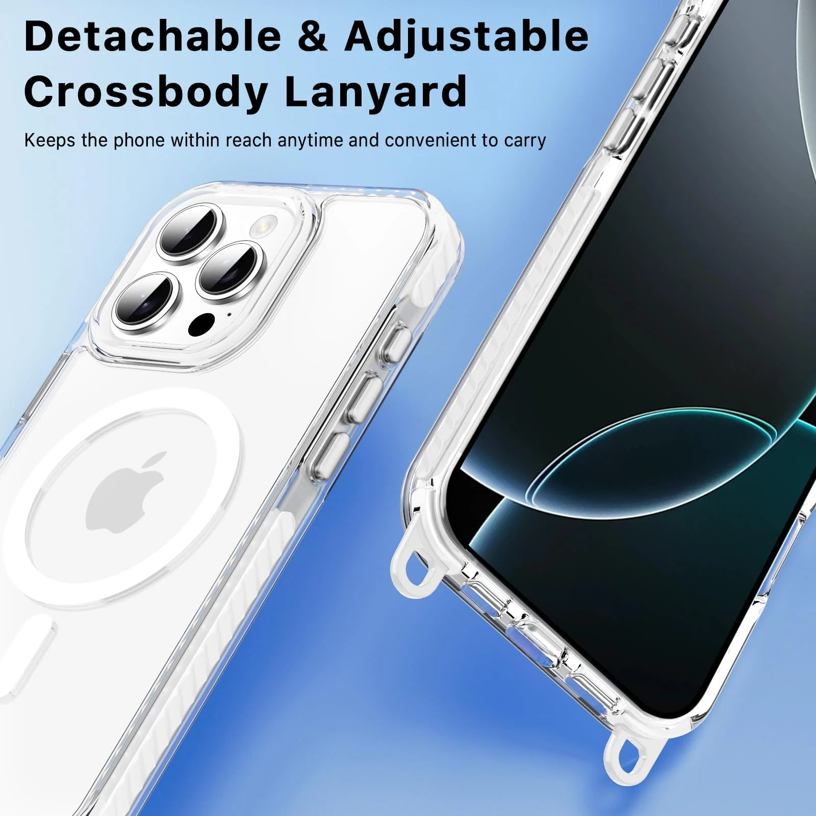 DL3 Mobilak Rugged Protective Case for iPhone 16 Pro Max, Compatible with MagSafe accessories, Supports wireless charging, Shock-absorbing protection - White