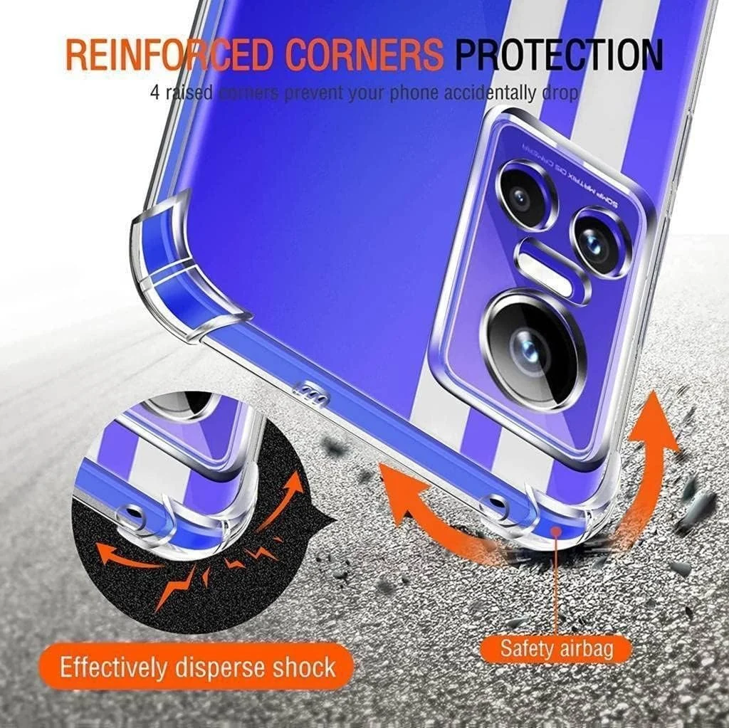 DL3 Mobilak Case Compatible with realme GT Neo 3, Cover Silicone TPU Gorilla Anti-shock Protector Camera Shockproof Corners - Clear