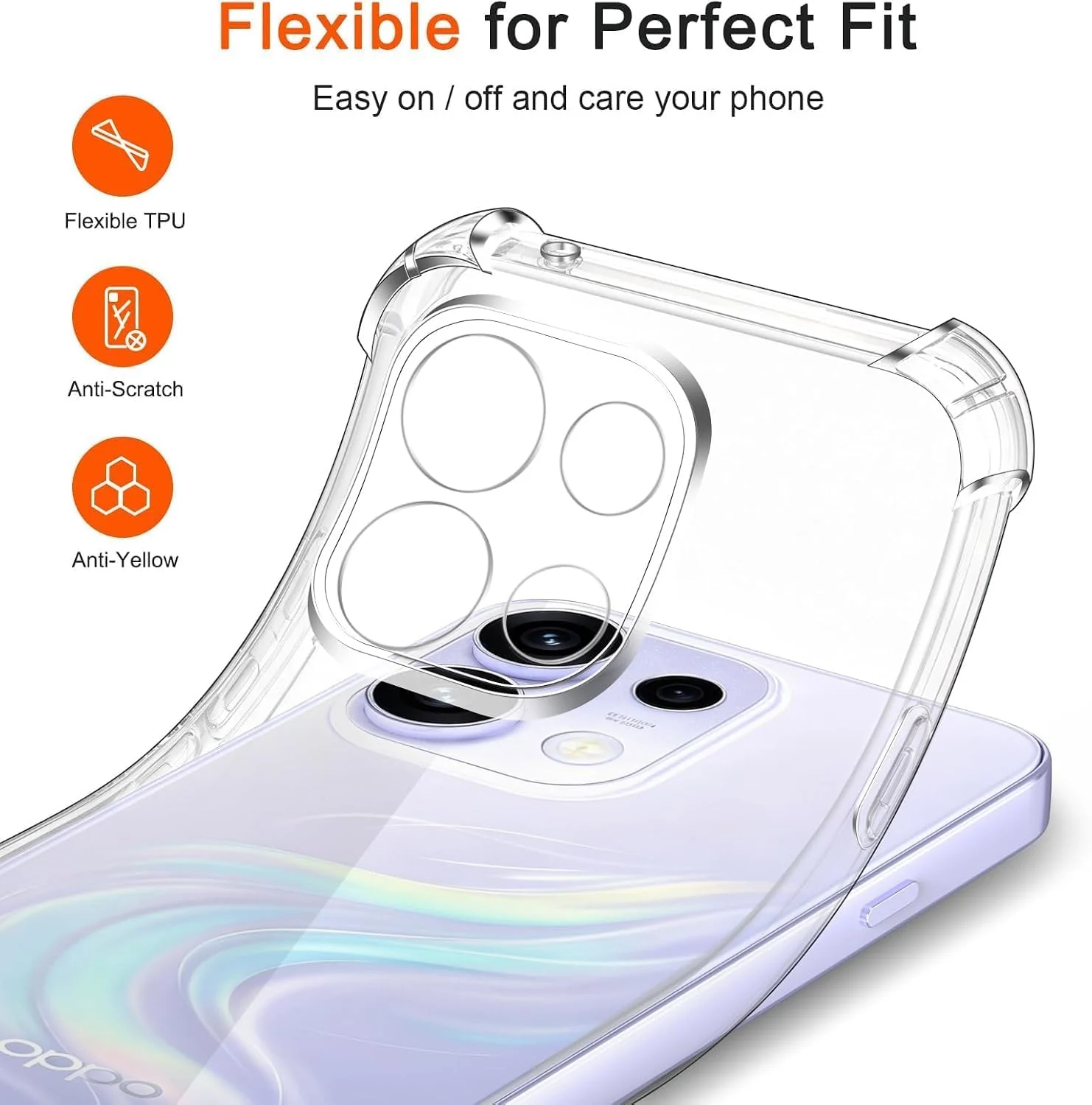 DL3 MOBILAK Clear Soft TPU Phone Case for OPPO Reno 16 Pro 5G - Clear
