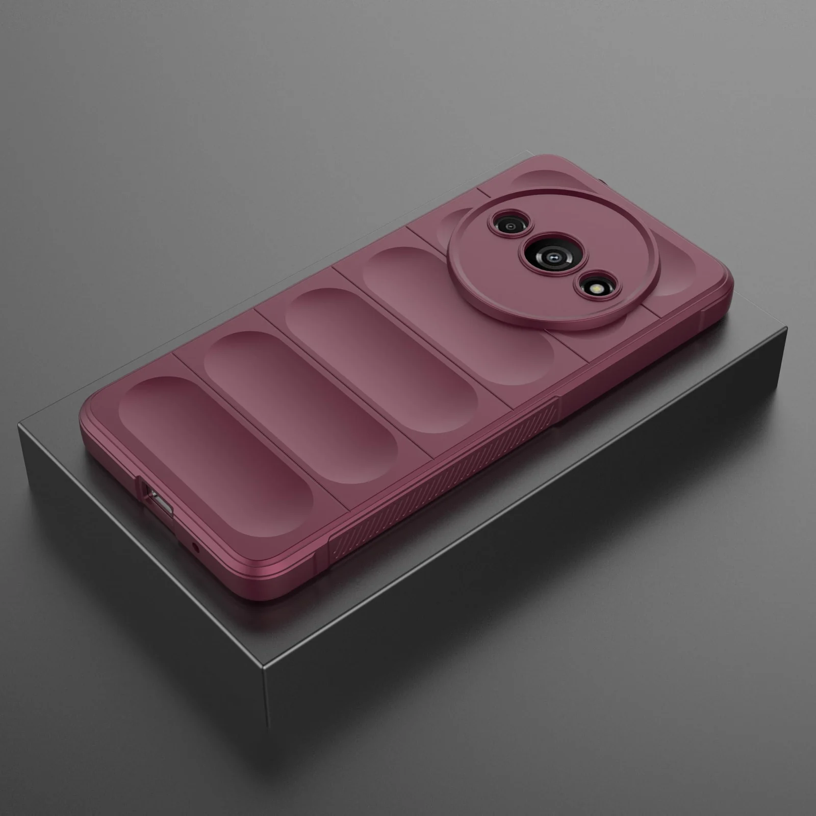 DL3 Mobilak Soft Silicone Protective Case for Xiaomi Redmi A3 with Camera Protection and Shockproof Design - Wine Red