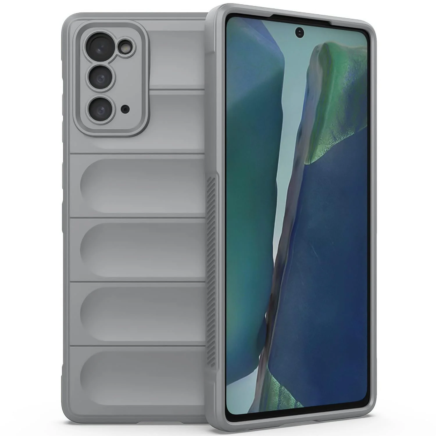 DL3 Mobilak Silicone Case for Samsung Galaxy Note 20 5G Heavy Duty Protective [Slim Fit] Shockproof Soft Flexible Protective Design Shock-Absorption TPU Cover With Camera Protection - Gray