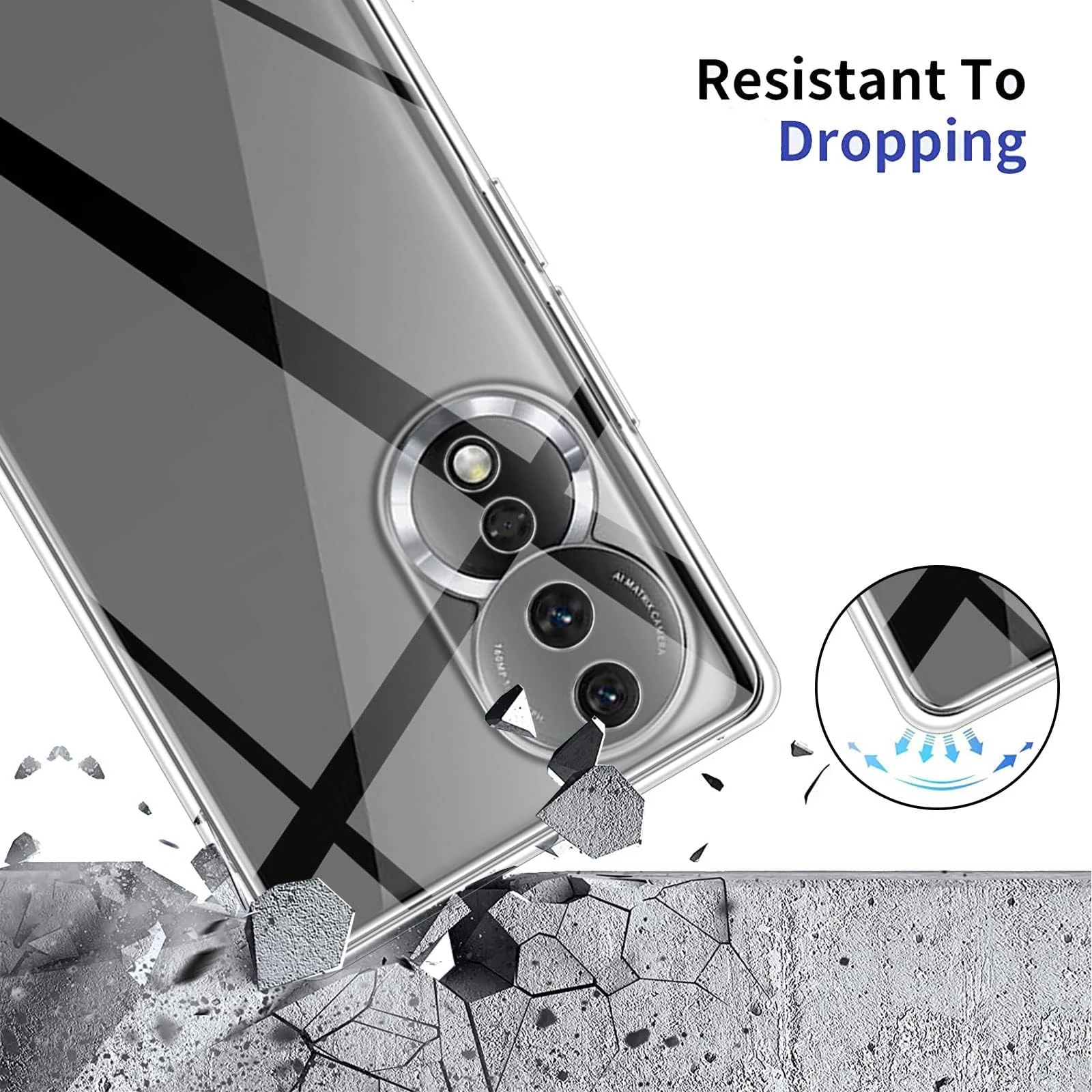 DL3 Mobilak Case Compatible with Honor 80 Case Crystal Soft TPU Gel Case Flexible Silicone Anti-Scratch Camera Protection TPU Cover - Clear