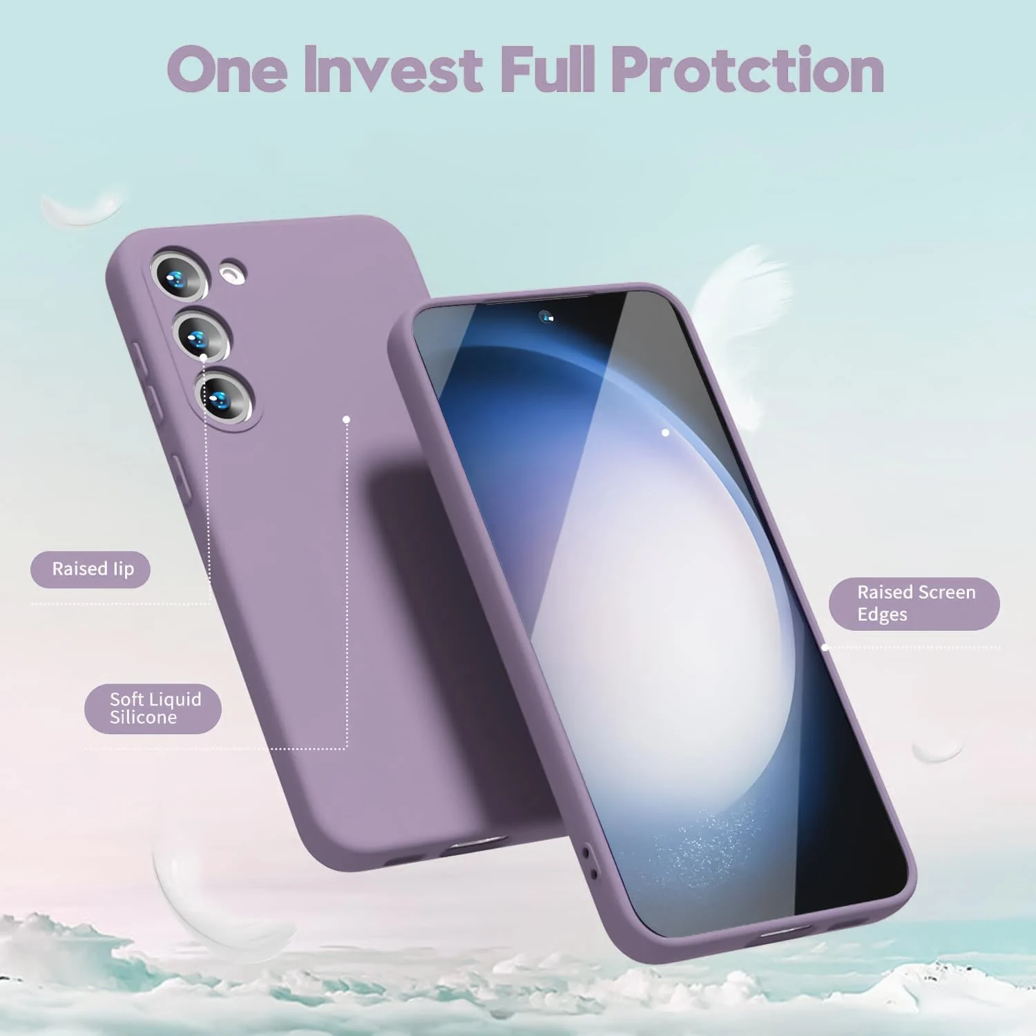 DL3 Mobilak Liquid Silicone Case for Samsung Galaxy Note 10, Shock-absorbing protection, Scratch-resistant surface, Soft microfiber lining - Lavender