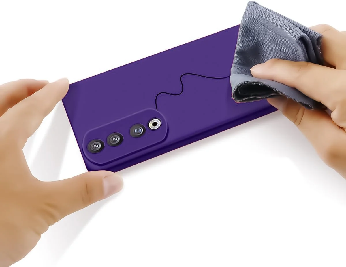 DL3 Mobilak Silicone Protective Case for Honor 90, Shock-absorbing protection, Scratch-resistant surface, Soft microfiber lining - Purple