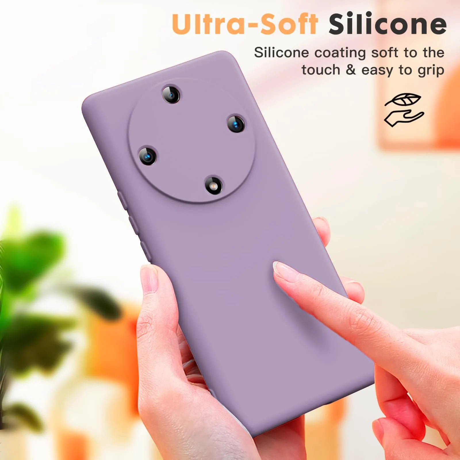 DL3 Mobilak Silicone Protective Case for Honor X9a, Shock-absorbing protection, Scratch-resistant surface, Soft microfiber lining - Lavender