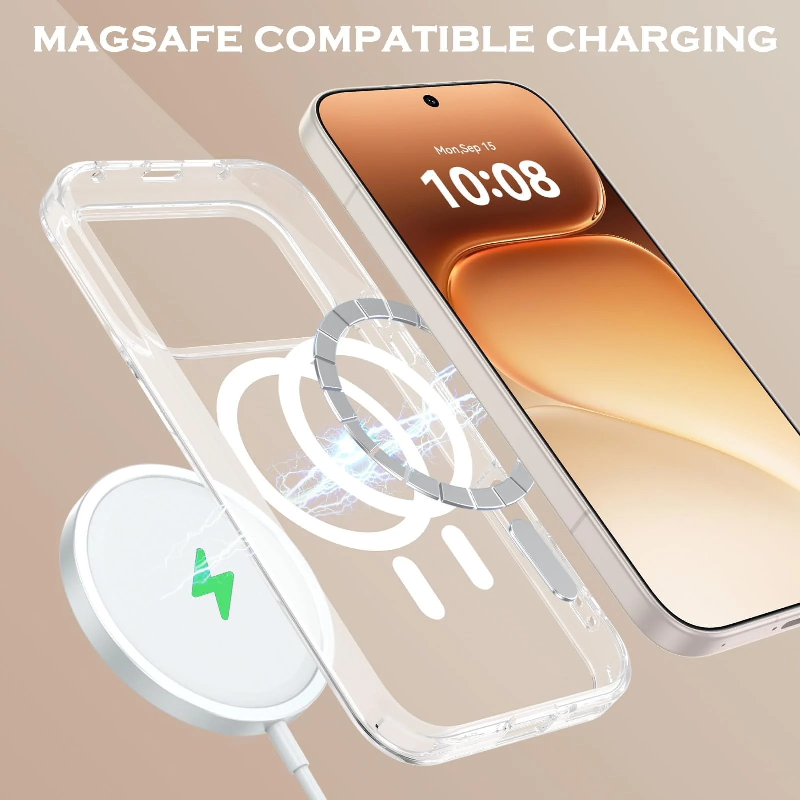 MOBIGON Slim Magnetic MagSafe-Compatible Phone Case for HONOR 600 Pro 5G, Clear