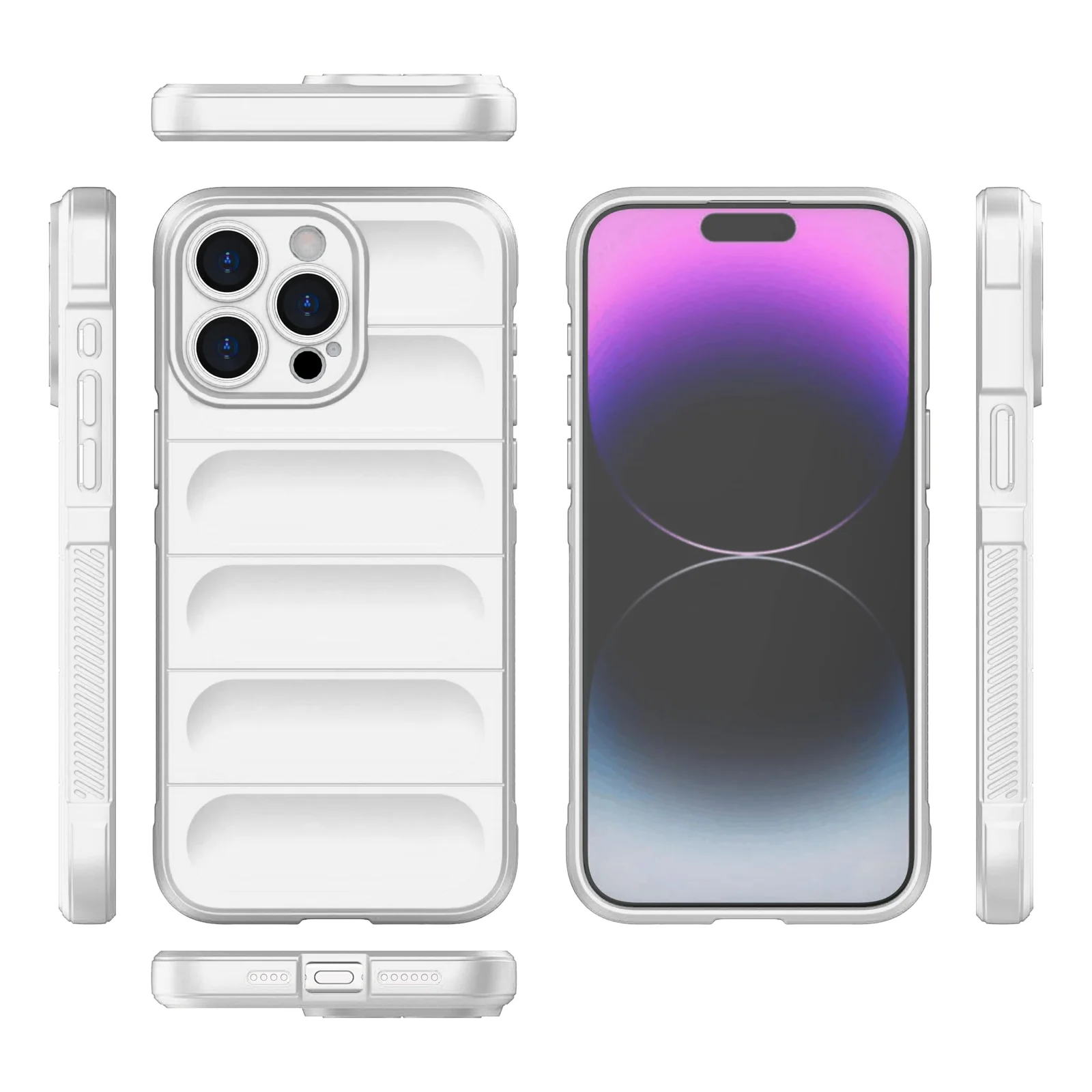 DL3 Mobilak Rugged Protective Case for Apple iPhone 13 Pro, Camera protection, Shock-absorbing protection, Non-slip grip - White