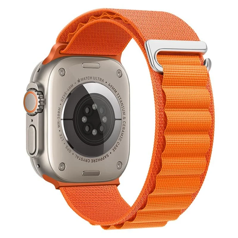 Apple Watch Ultra 2 / Ultra 49MM 45MM 44MM 42MM — DL3 Mobilak Trail/Alpine Loop Nylon Band Compatible with Apple Watch Ultra 2/Ultra Band 49mm 45mm 44mm 42mm, Adjustable with Metal C-Hook Strap for iWatch Ultra Series 9/8/7/6/5/4/3/2/1/SE2/SE
