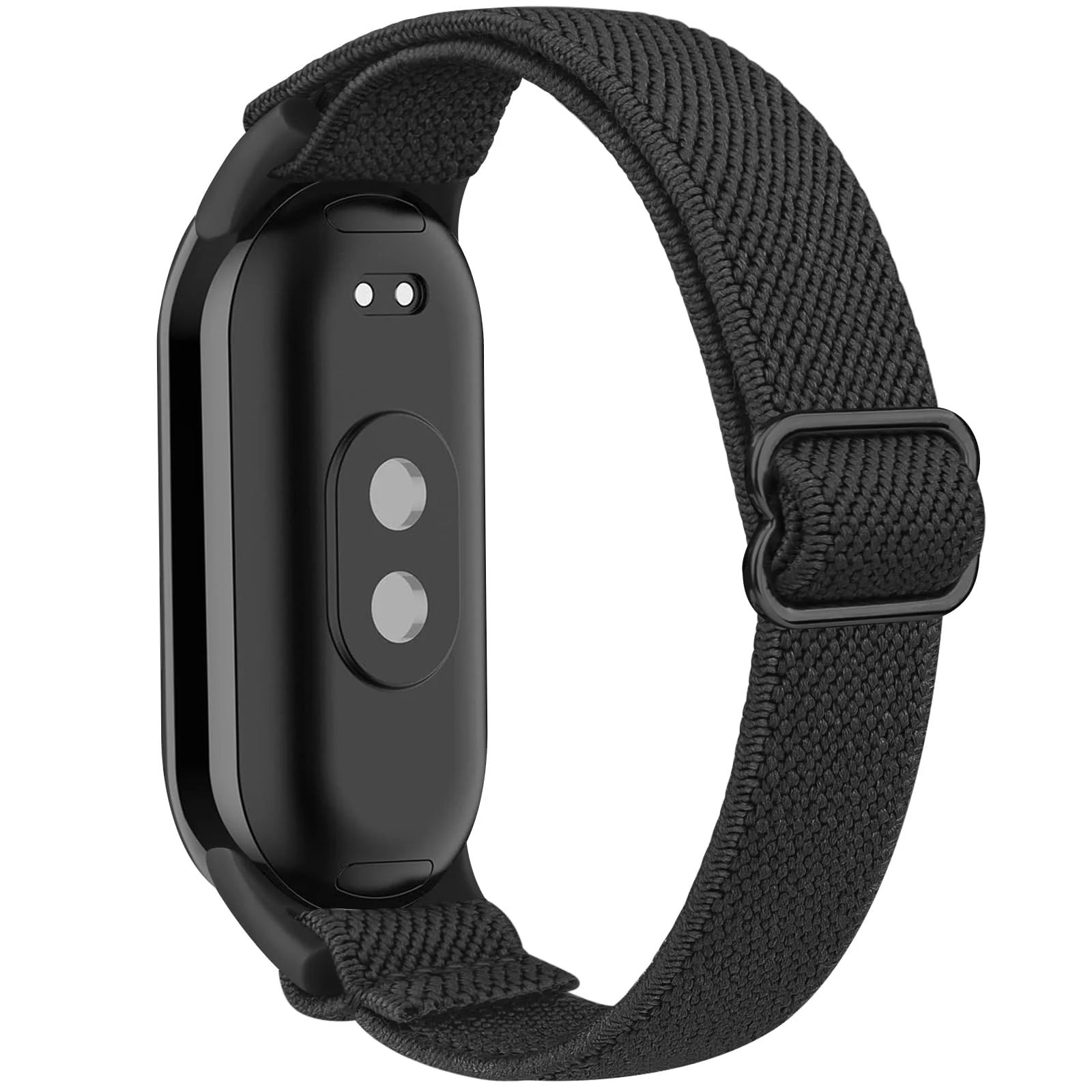 DL3 Mobilak Strap for Xiaomi Mi Band 10 / Xiaomi Mi Band 9 / Xiaomi Mi Band 8, Elastic Nylon Straps, Adjustable Breathable Replacement Bracelet for Xiaomi Smart Band 8/9/10 for Women Men - Black