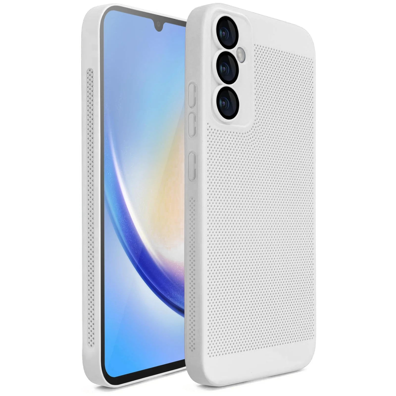 DL3 Mobilak Heat-Dissipation Hard PC Case with Built-In Camera Lens Protector for Samsung Galaxy A05s - White