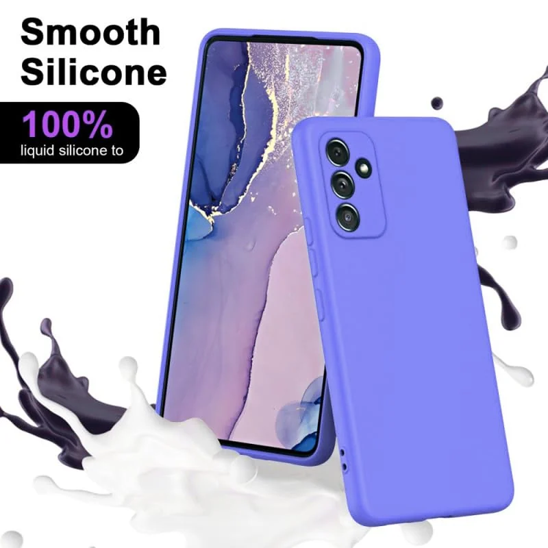 DL3 Mobilak Samsung Galaxy A34 4G / 5G Case, Soft Flexible Silicone Gel Rubber Bumper Cover, Full Body Shockproof Protective Phone Case - Purple