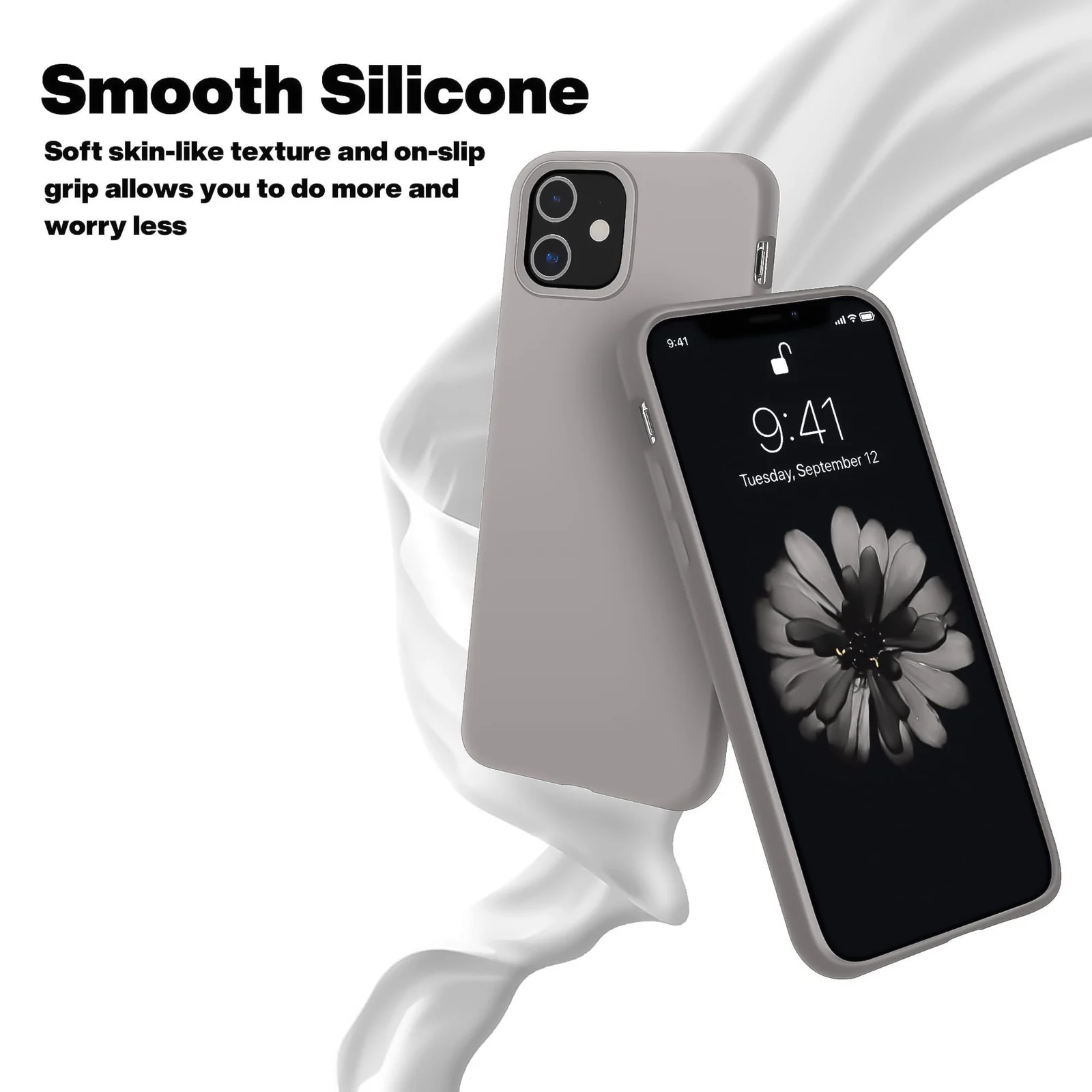 DL3 Mobilak Liquid Silicone Case for iPhone 11 (6.1 Inch), Shock-absorbing protection, Scratch-resistant surface, Soft microfiber lining - B.Stone