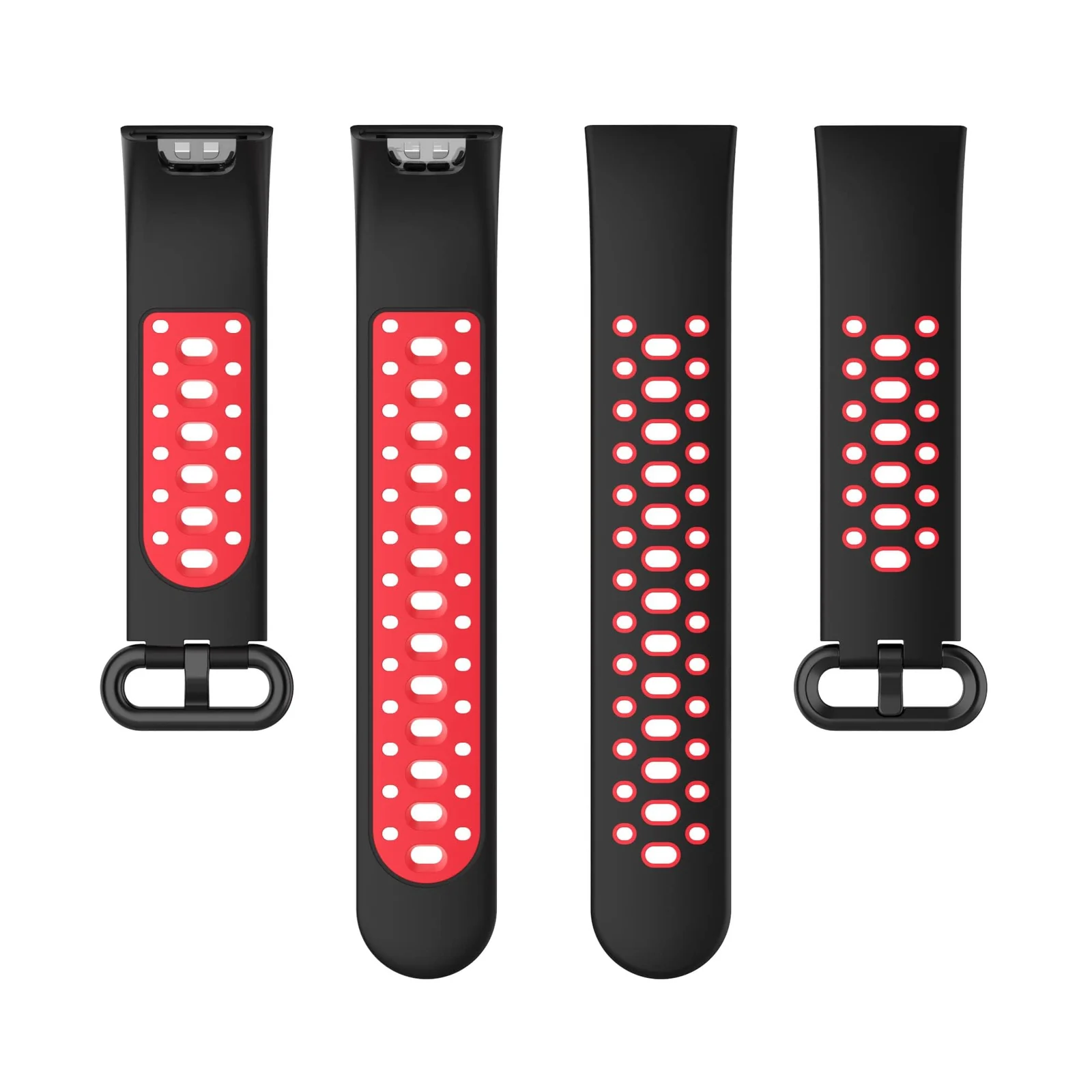 DL3 Mobilak Strap Compatible with Xiaomi Redmi Watch 2 Lite/Poco Watch/Redmi Watch 2 / Horloge 2 Soft Replacement Sport Silicone Strap - Black Red