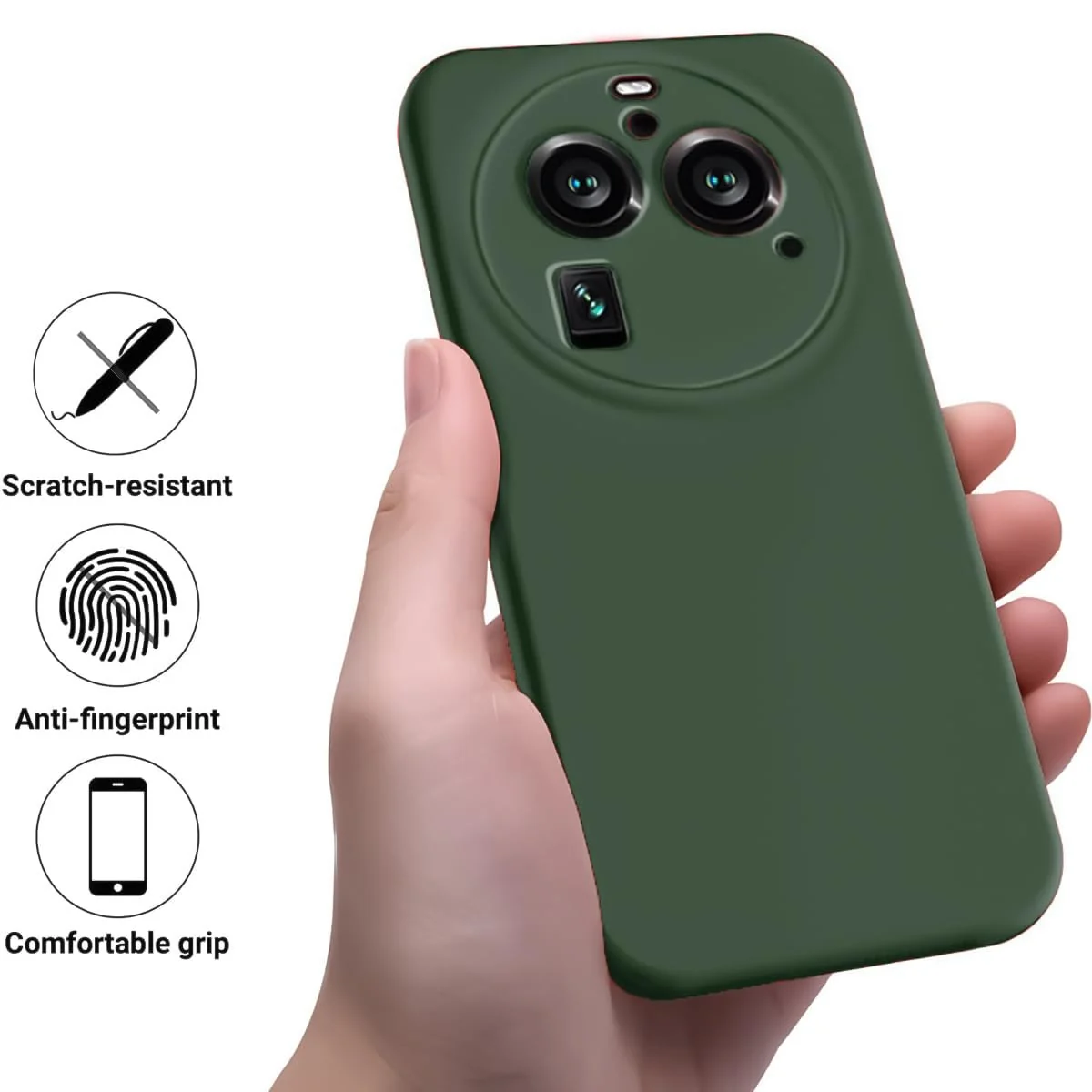DL3 Mobilak Silicone Protective Case for OPPO Find X6 Pro - Green