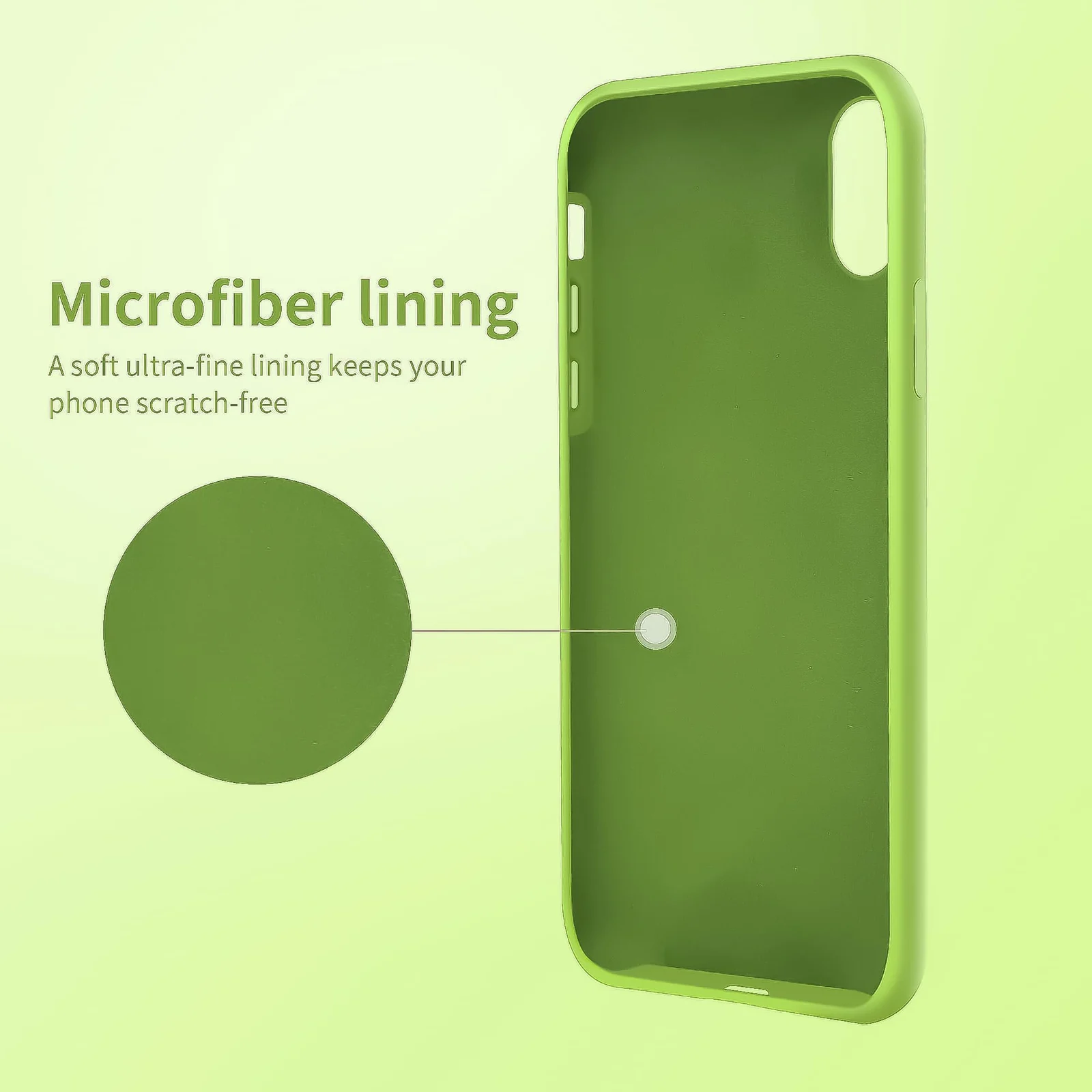 DL3 Mobilak Liquid Silicone Protective Case for iPhone X / iPhone XS with Camera Protection and Microfiber Lining - Lemon