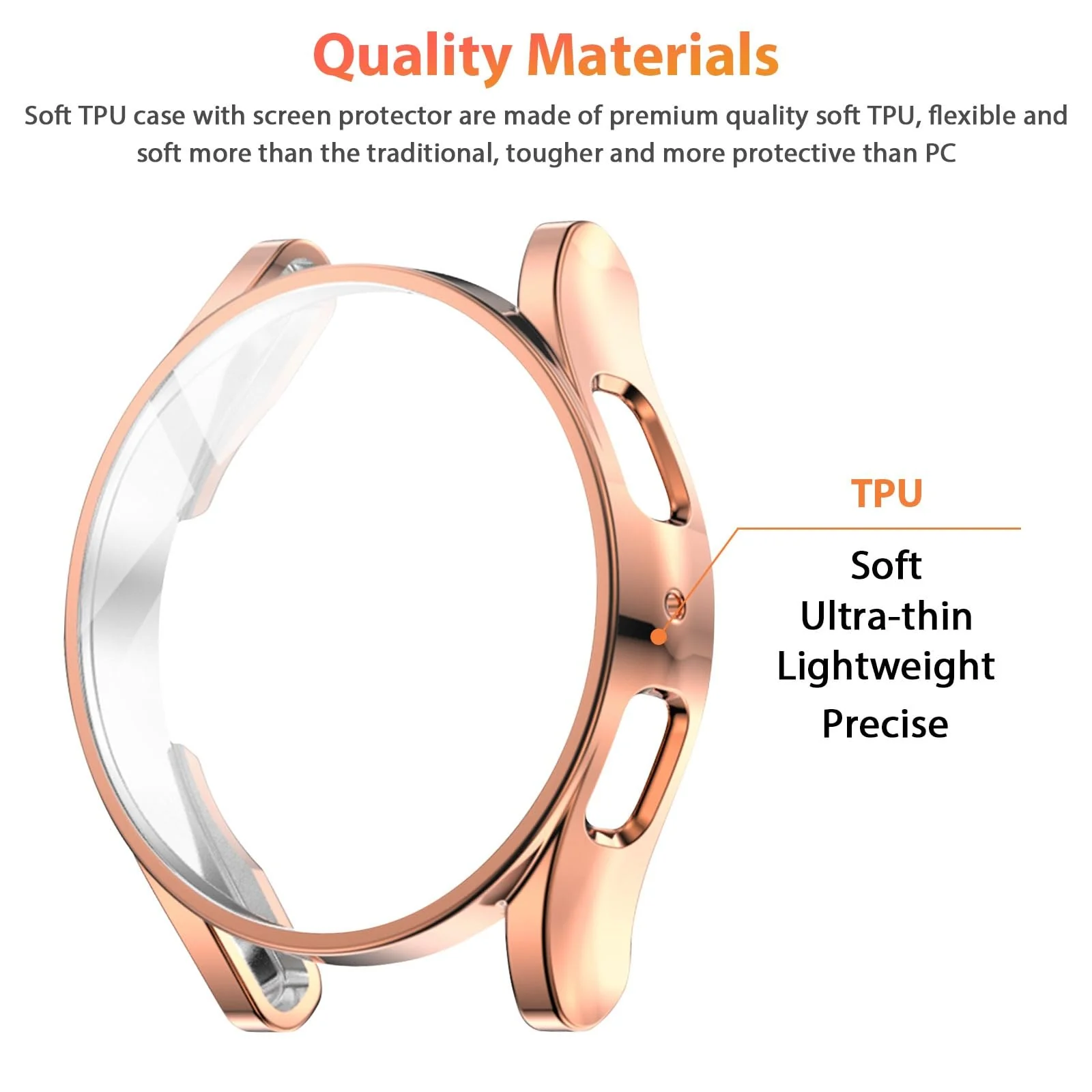 DL3 Mobilak Case Compatible with Samsung Galaxy Watch 4 44mm 2021 & Watch 5 44mm 2022 Case All-Around Screen Protector Watch Soft TPU Shockproof Cover Slim Guard Thin Bumper Protector - Rose Gold