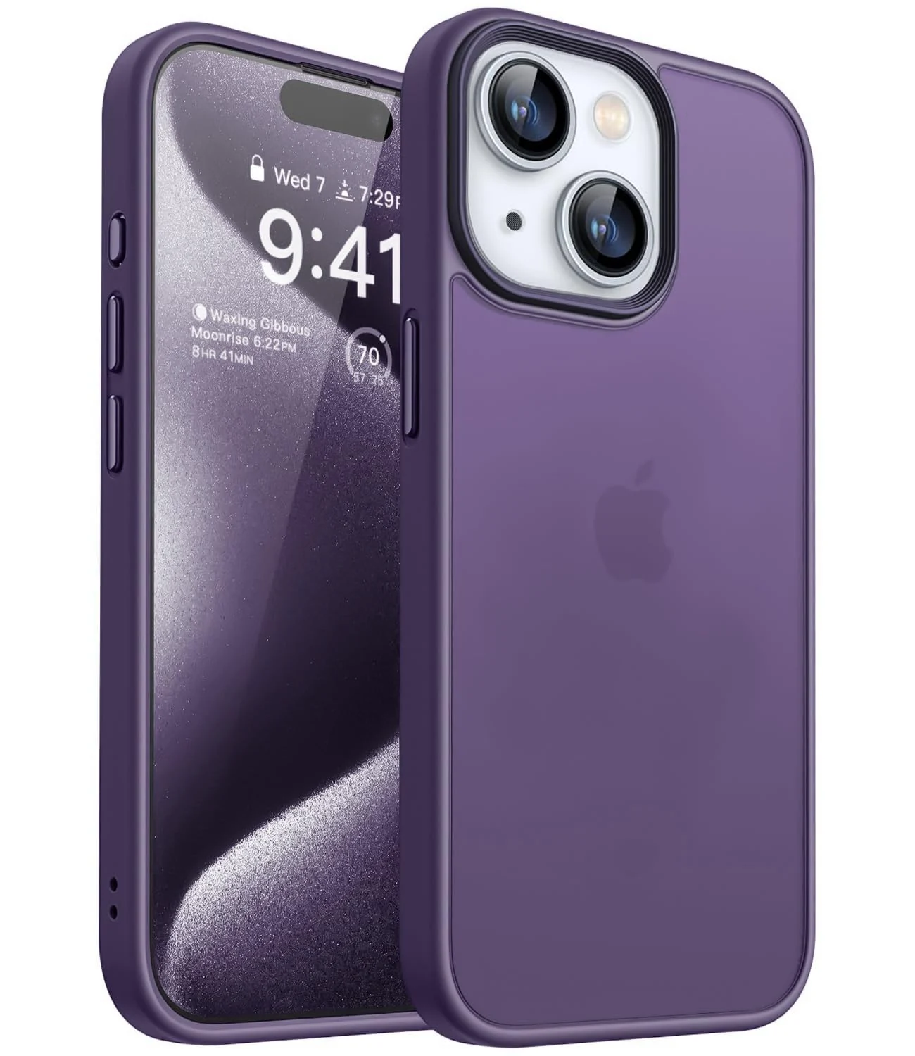 Dl3 Mobilak Matte Case for iPhone 15 (6.1 Inch), Shockproof Drop Protection, Frosted Translucent Matte Back Phone Cover, Anti-Fingerprint (Blue)
