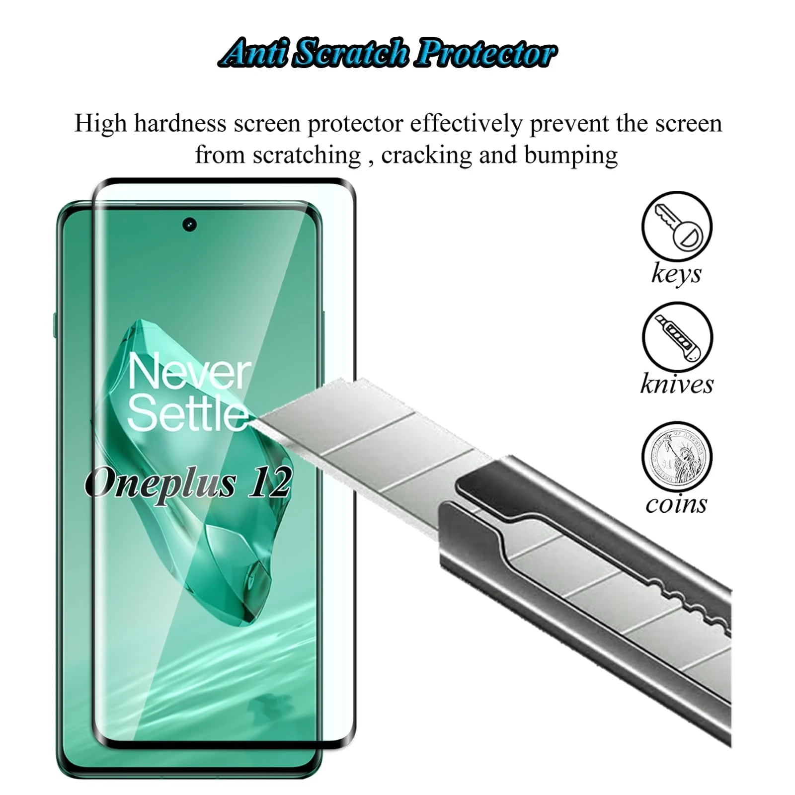 DL3 Mobilak Screen Protector for OnePlus 12 5G, Tempered Glass Screen Saver Premium HD Protective, Scratch Resistant, NO-Bubble, 9H Hardness, Full Coverage Film - Clear