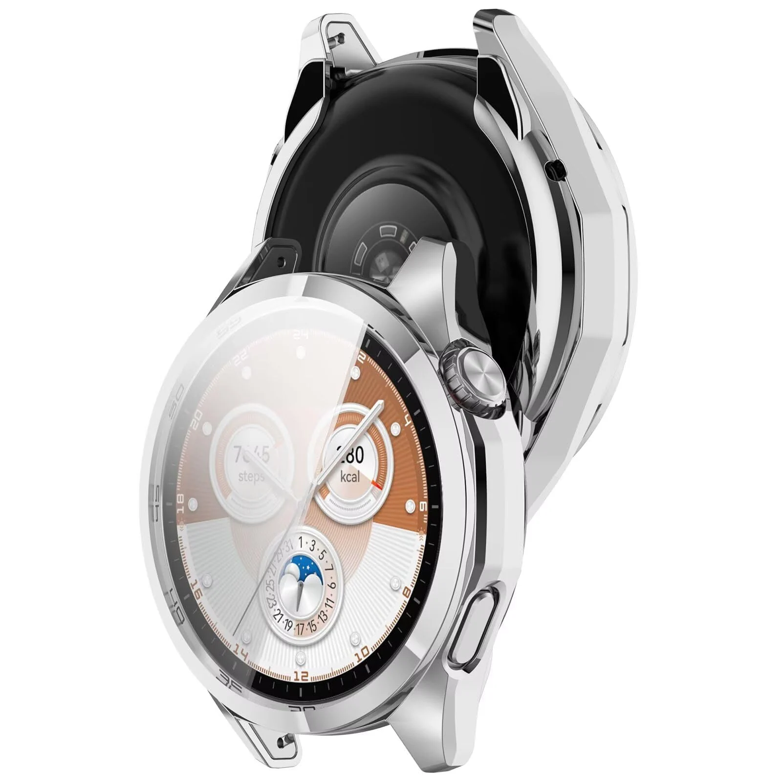 DL3 Mobilak Case for Huawei Watch GT6 46MM, Case with Screen Protector, HD Protection Cover, Soft Silicone Screen Protector Cover for Huawei Watch GT 6 46MM - Silver