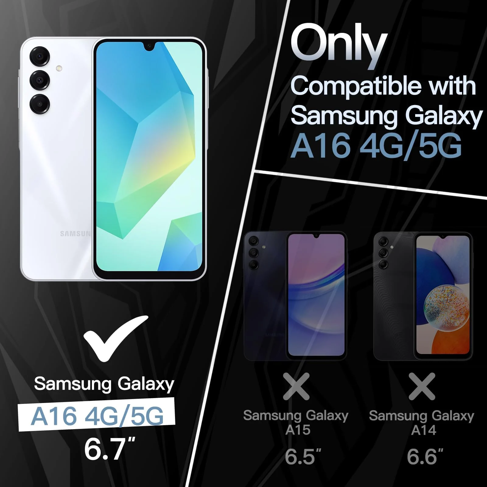 DL3 Mobilak Clear TPU Case for Samsung Galaxy A16 5G / 4G, Supports wireless charging, Shock-absorbing protection, Anti-fingerprint finish - Black