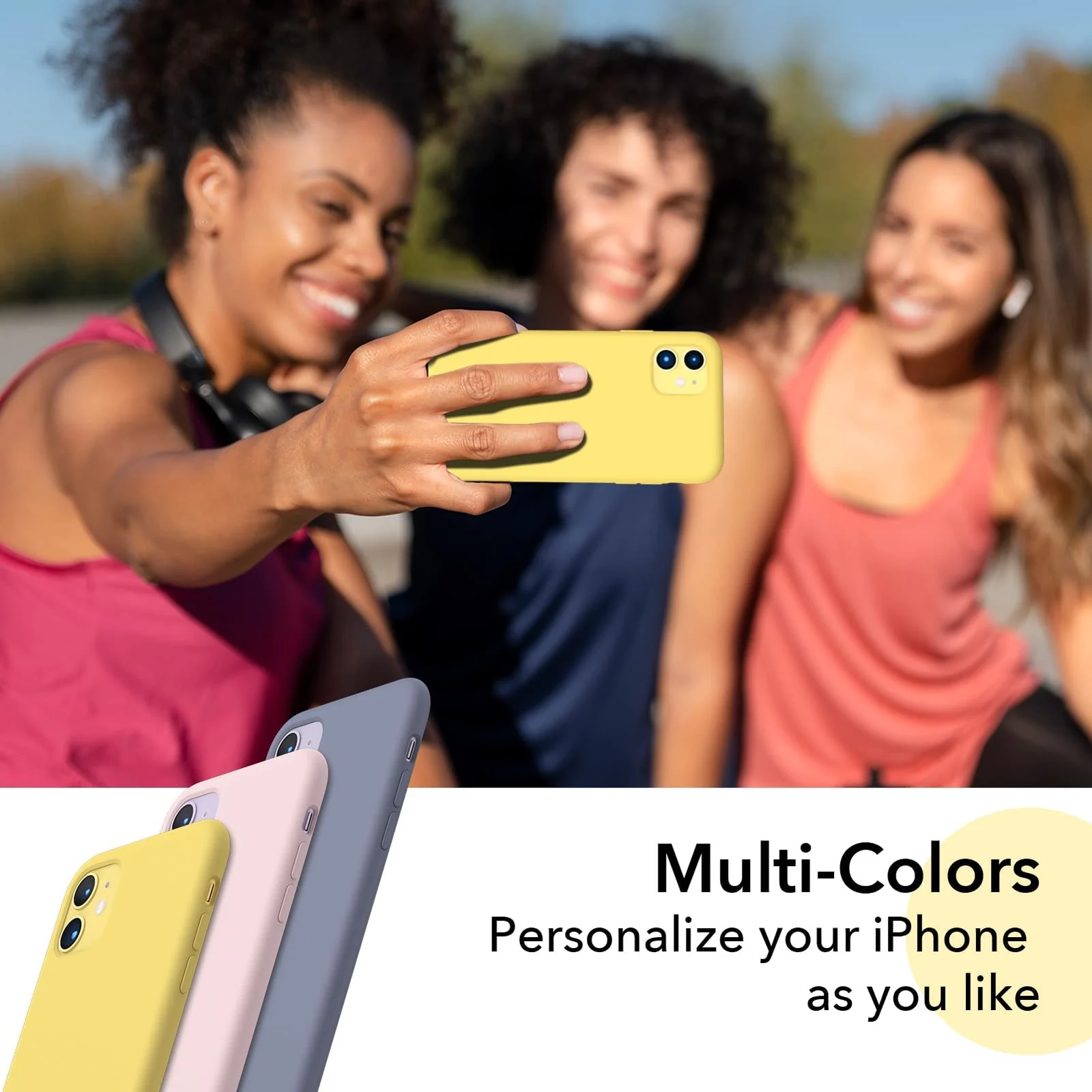 DL3 Mobilak Liquid Silicone Protective Case for iPhone 11 (6.1 Inch) with Camera Protection and Microfiber Lining - Yellow