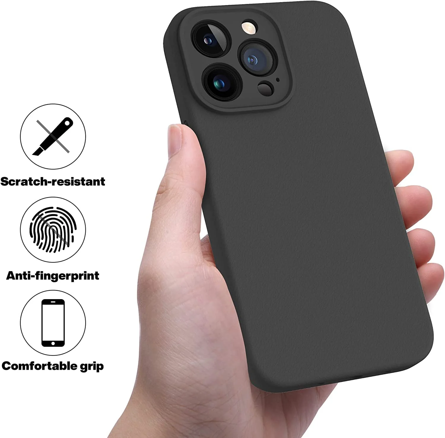 DL3 Mobilak Case For iPhone 13 Pro Max (6.7 Inch), Multi-Functional Magnetic Vertical & Horizontal Stand Case, Slim Cute Silicone Protective Kickstand Holder Phone Case - Black