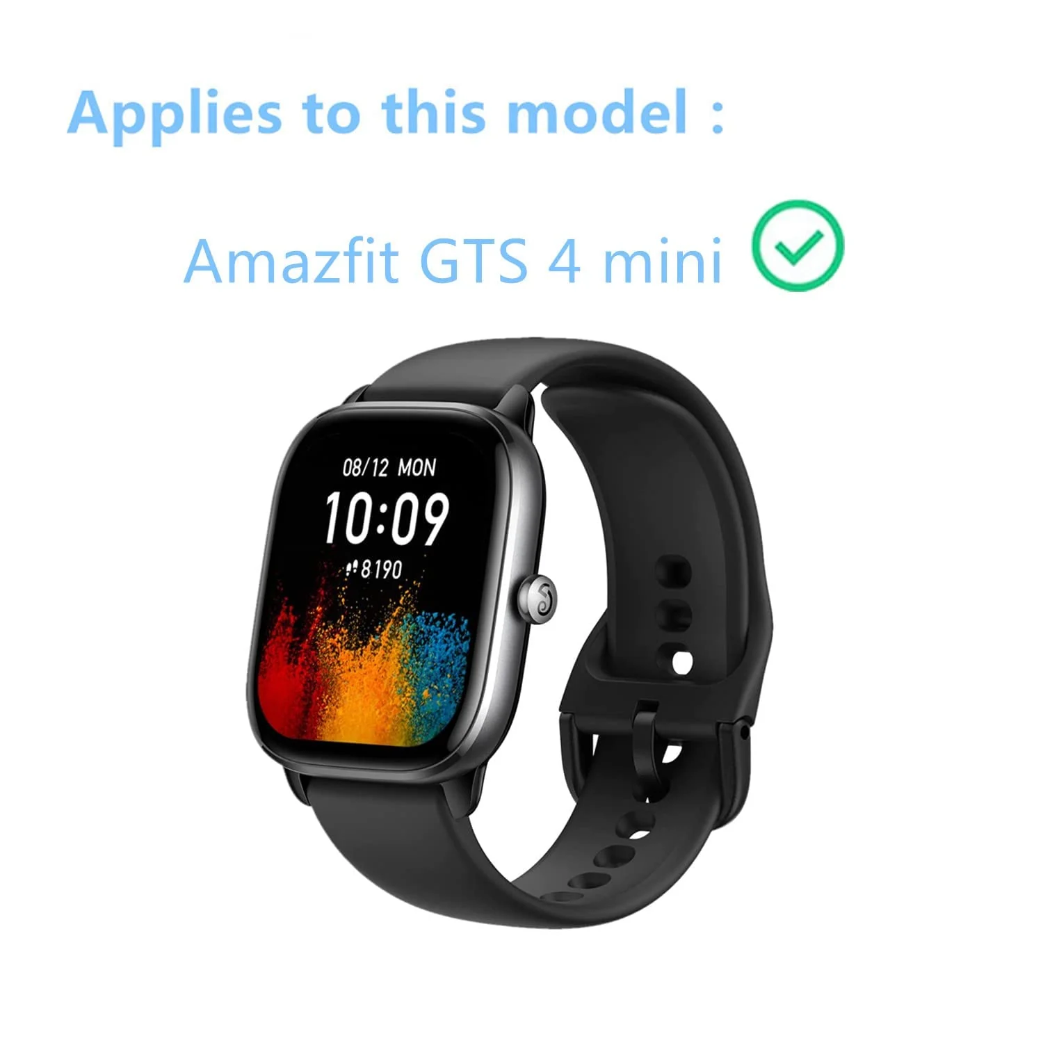 DL3 Mobilak Screen Protector For Amazfit GTS 4 mini, 3D Curved Soft Edge Protective Film [Anti-Scratch] [Bubble Free] [Ultra Shatterproof] [High Sensitive] (Not Glass) - Black