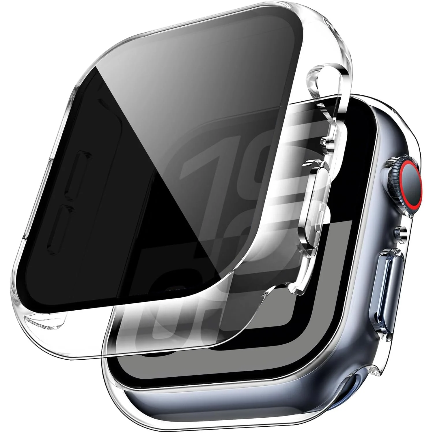 DL3 Mobilak Privacy Case for Apple Watch Series 11/10 46mm Screen Protector, Anti-Spy Tempered Glass Film Apple Watch Cover Hard PC Case Bumper for iWatch 46 mm iWatch Series 11 10 - Clear