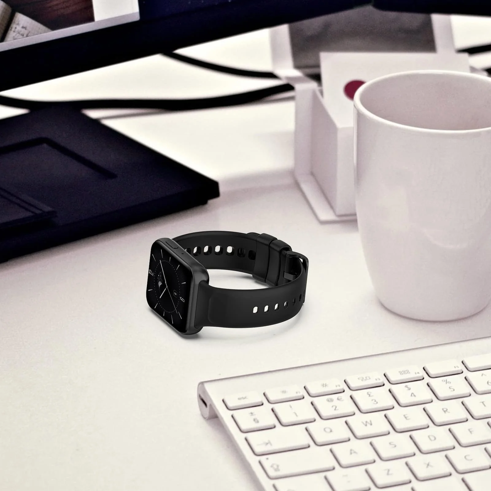 DL3 Mobilak Silicone Strap for OPPO Watch 3, [Breathable] Soft Silicone Replacement Strap for Men and Women, Pin Buckle Design, for OPPO Watch3 - Black
