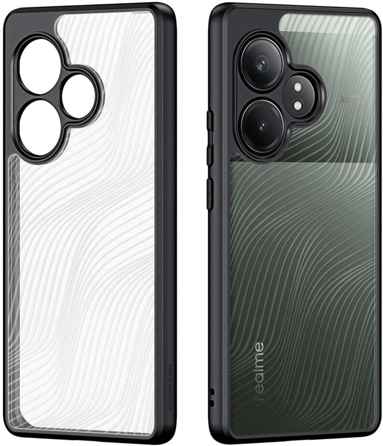 DL3 Mobilak Compatible with realme GT 6/6T Case Waterproof, Full-Body Heavy Duty Shockproof Phone Case, Translucent Matte Cover, Built-in Camera Lens Protective - Black