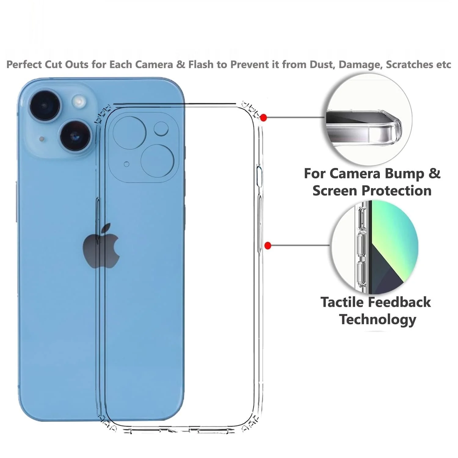DL3 Mobilak Clear TPU Protective Case for iPhone with Camera Protection and Shockproof Design - Clear
