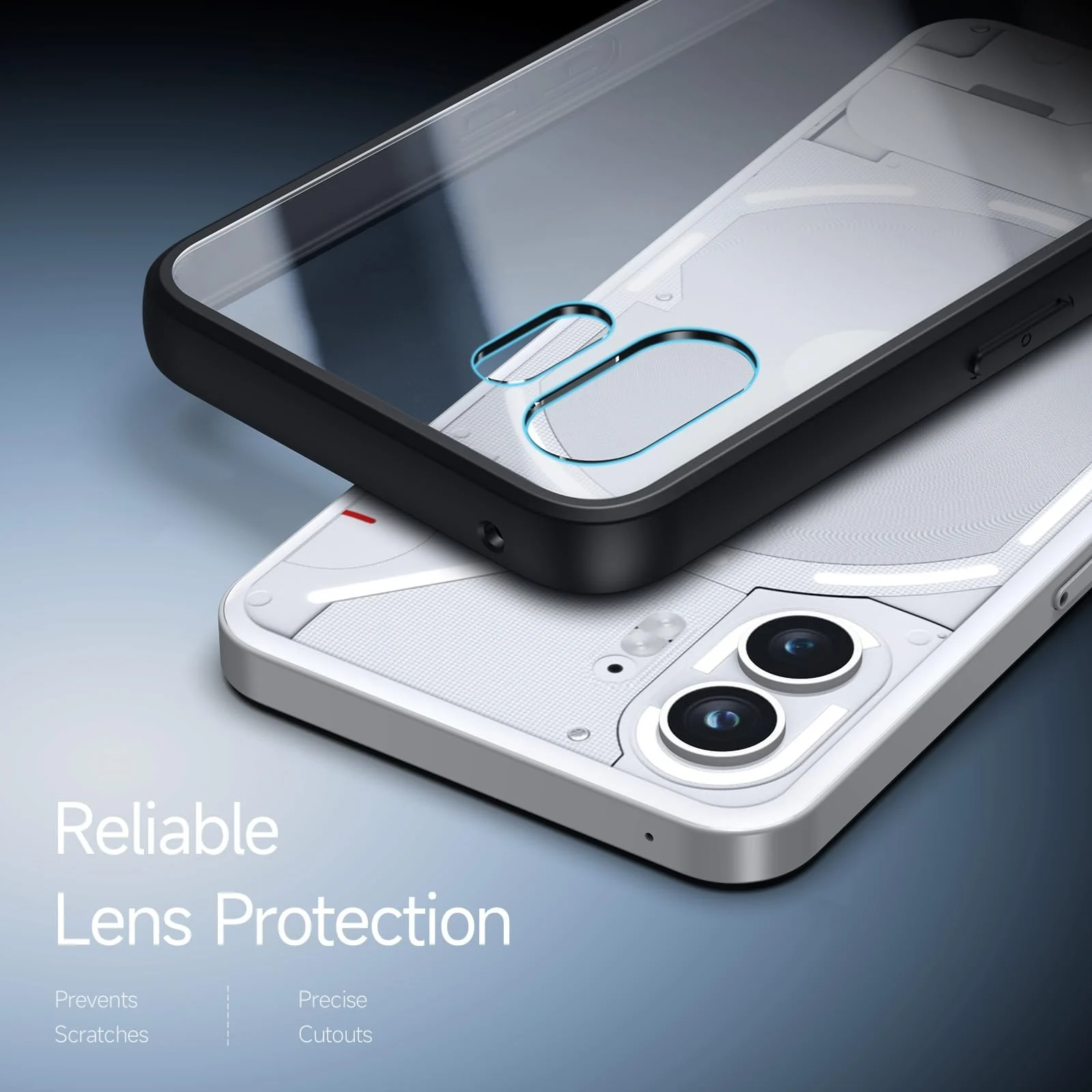 DL3 Mobilak Soft Silicone Protective Case for Nothing Phone 2 with Camera Protection and Military-Grade Protection - Black