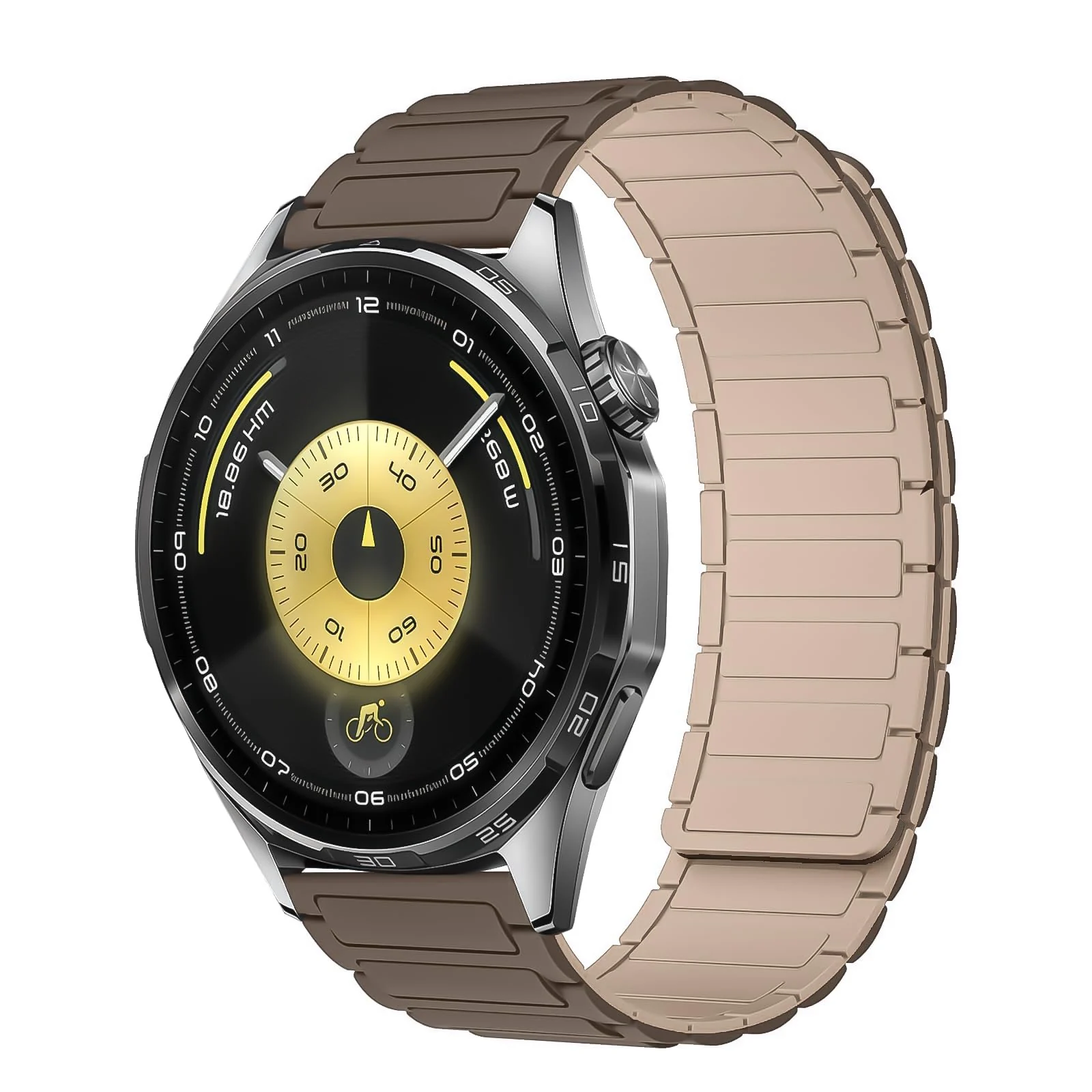 DL3 Mobilak 22mm Silicone Magnetic Strap for Xiaomi Redmi Watch 5 Active/5 Lite/Samsung Galaxy Watch 46mm/Watch 3 45mm/Gear S3/Huawei watch (GT6 GT5 GT4 GT3 GT2 GT 46MM)/GT2E/GT6 Pro/GT 5 Pro/Amazfit GTR4/Bip 6 - Brown Starlight