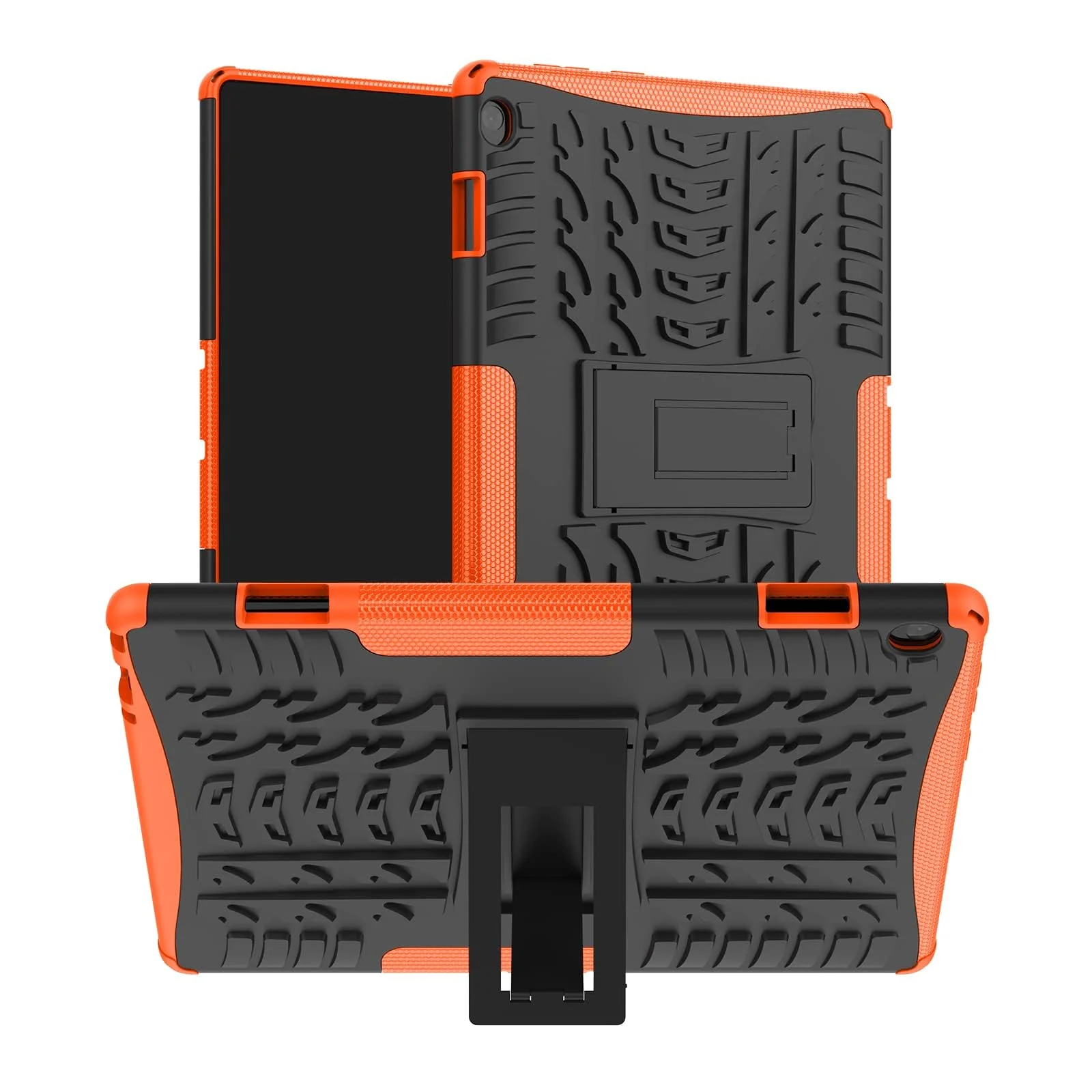 DL3 Mobilak Case For Lenovo Tab M10 HD TB-X505 / TB-X605 10.1-inch tablet, Hybrid Rugged Armor Heavy Duty 2 in 1 TPU + PC Combo Dual Layer Shockproof Case with Kickstand - Orange