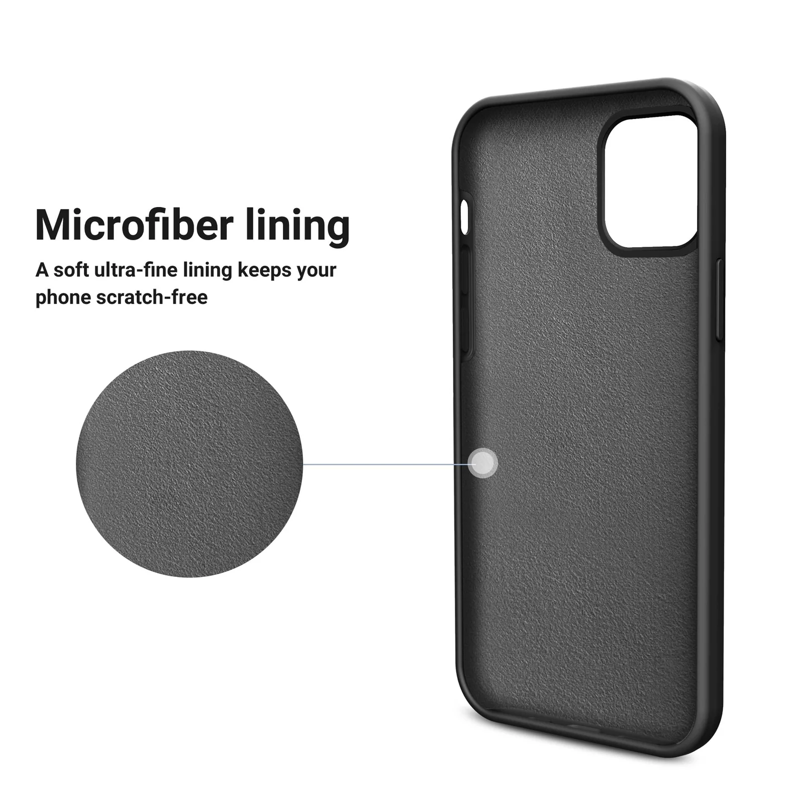 DL3 Mobilak Liquid Silicone Protective Case for iPhone 11 (6.1 Inch) with Camera Protection and Microfiber Lining - Black