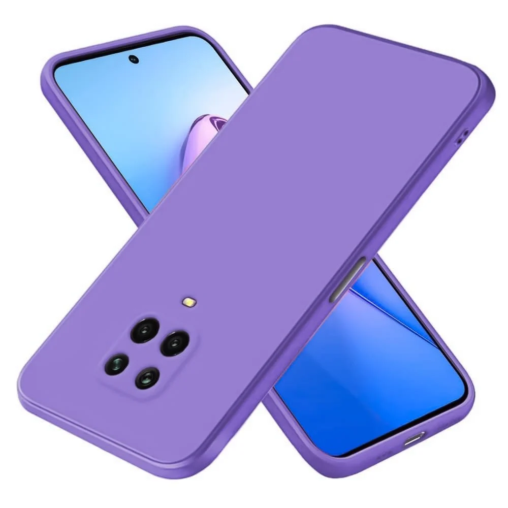 DL3 Mobilak Silicone Protective Case for Xiaomi Redmi Note 9S / 9 Pro / 9 Pro Max, Shock-absorbing protection, Scratch-resistant surface, Soft microfiber lining - Light Purple