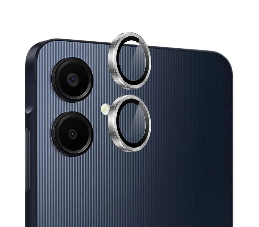 DL3 Mobilak Camera Lens Protector for Samsung Galaxy A06 Accessories, 9H Tempered Glass Metal Individual Ring Camera Cover Screen Protector, Case Friendly, Anti Scratch