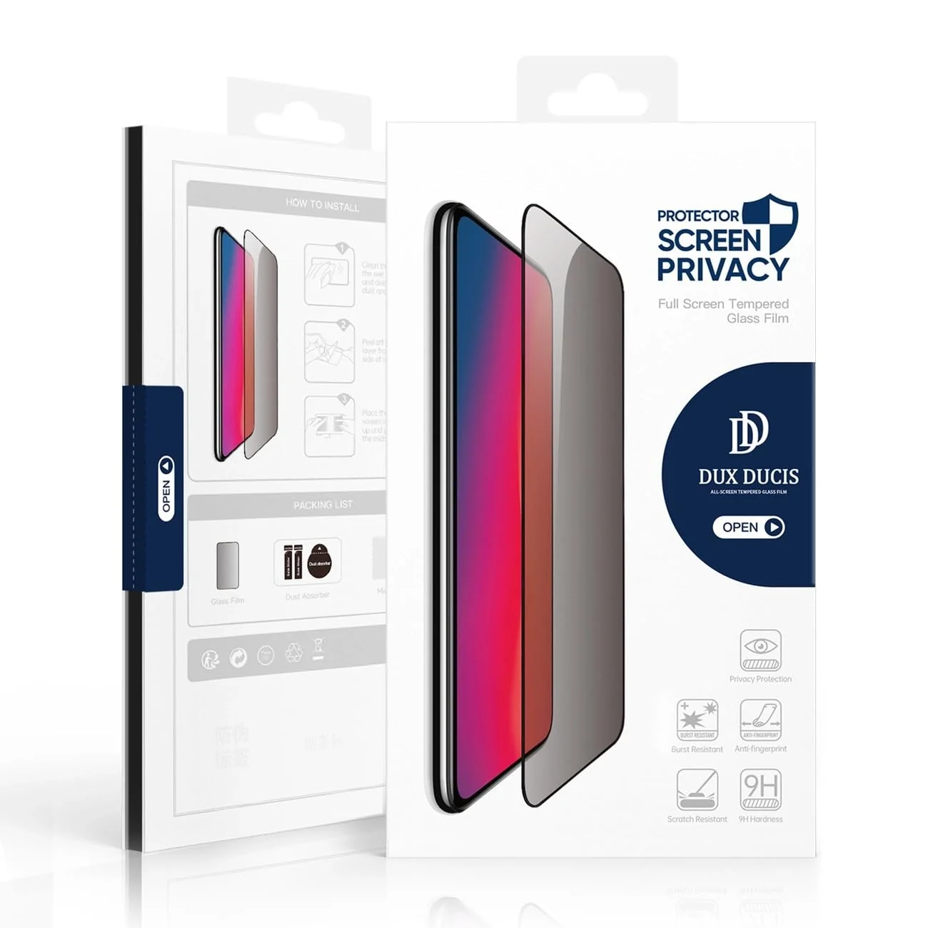 DL3 Mobilak Privacy Screen for Samsung Galaxy S24+ Plus 5G for Tempered Glass, Screen Protector 9H Hardness Anti Spy Tempered Glass Anti-Scratch Privacy Screen Protector Film for Samsung S24 Plus - Clear