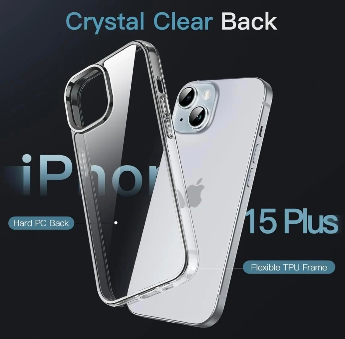 DL3 Mobilak Camera Protective Case Compatible with iPhone 15+ Plus/iPhone 14 Plus 6.7-Inch Case, Mobile Phone Case Thin Soft Silicone Anti-Yellow Protective Case - Clear