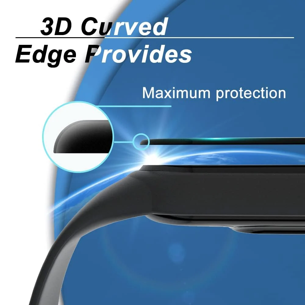 DL3 Mobilak Screen Protector For Xiaomi Redmi Band 2, 3D Curved Soft Edge Protective Film [Anti-Scratch] [Bubble Free] [Ultra Shatterproof] [High Sensitive] (Not Glass) - Black