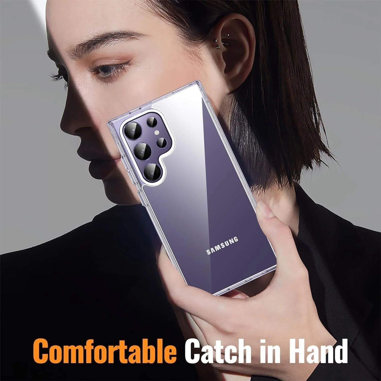 DL3 Mobilak Case Compatible with Samsung Galaxy S24 Ultra Case Crystal Soft TPU Gel Case Flexible Silicone Anti-Scratch TPU Cover - Clear