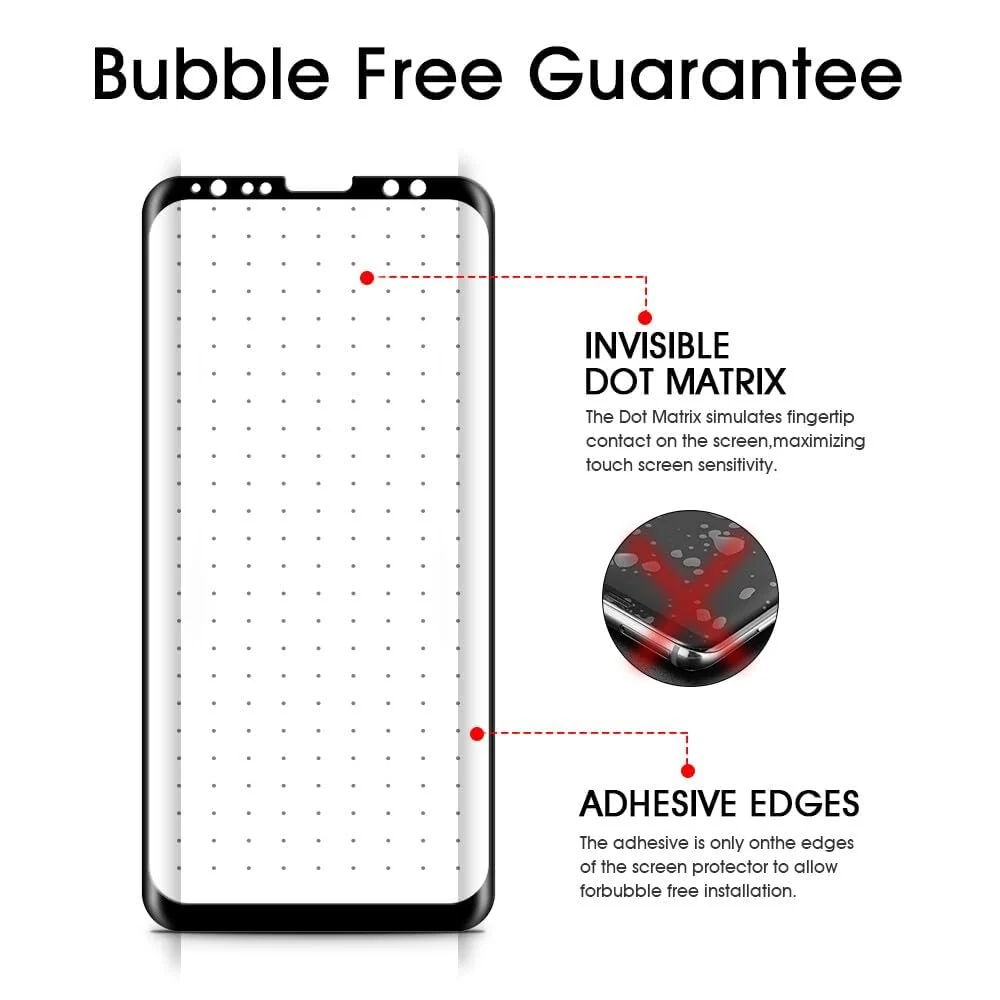 DL3 Mobilak Screen Protector for Samsung Galaxy S9 Plus, Tempered Glass Screen Saver Premium HD Protective, Scratch Resistant, NO-Bubble, 9H Hardness, Full Coverage Film - Clear