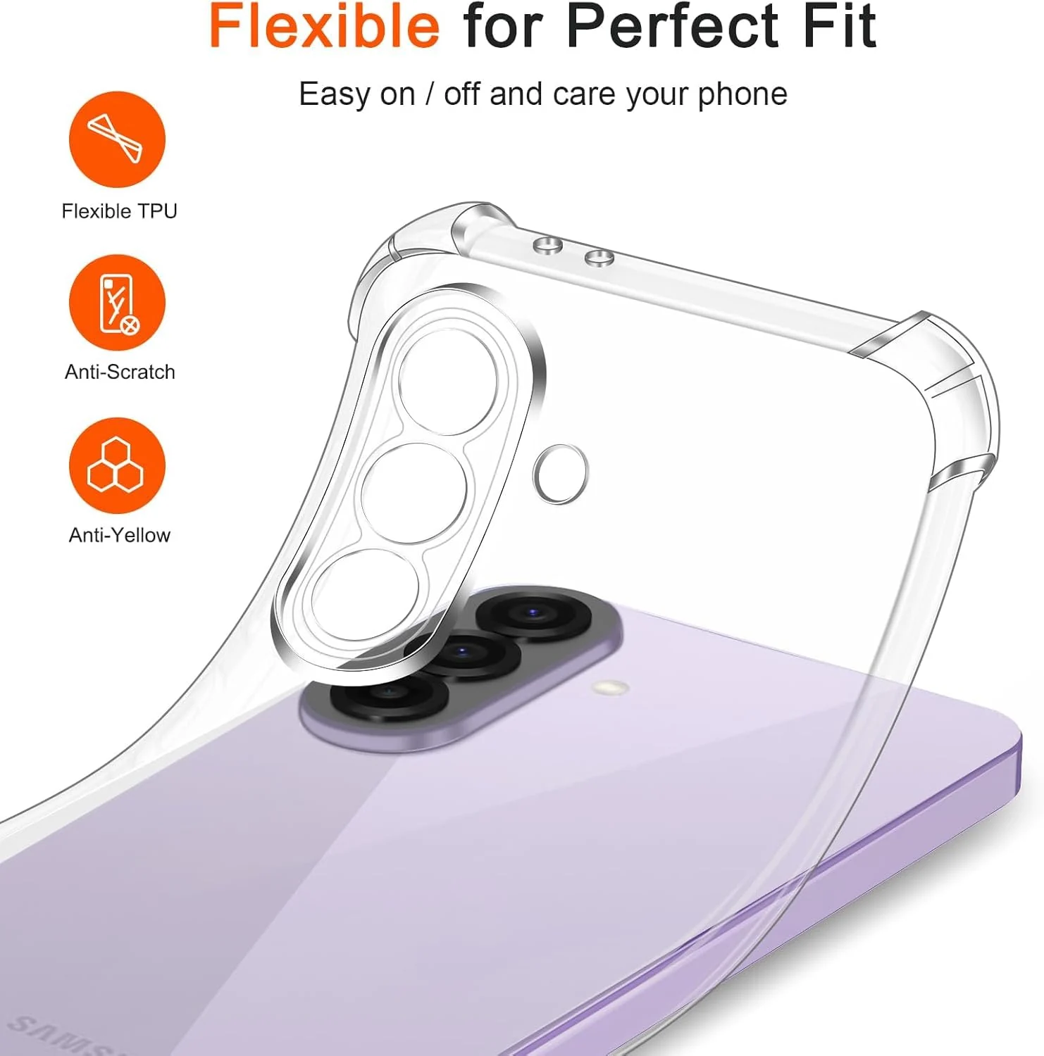 DL3 Mobilak Clear TPU Case for Samsung Galaxy A37 5G, Camera protection, Shock-absorbing protection, Scratch-resistant surface - Clear