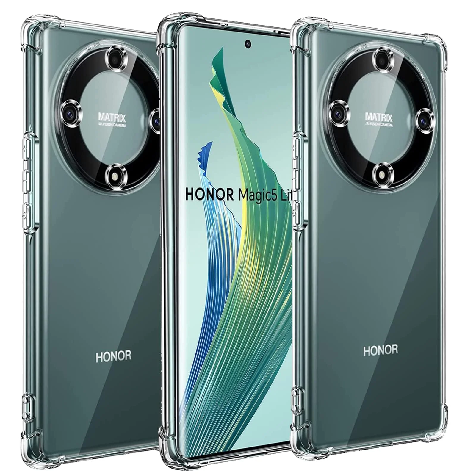 DL3 Mobilak Case For Honor X9a 5G / Honor Magic 5 Lite, Cover Silicone Transparent TPU Gorilla Anti-shock Protector Camera Shockproof Corners - Clear