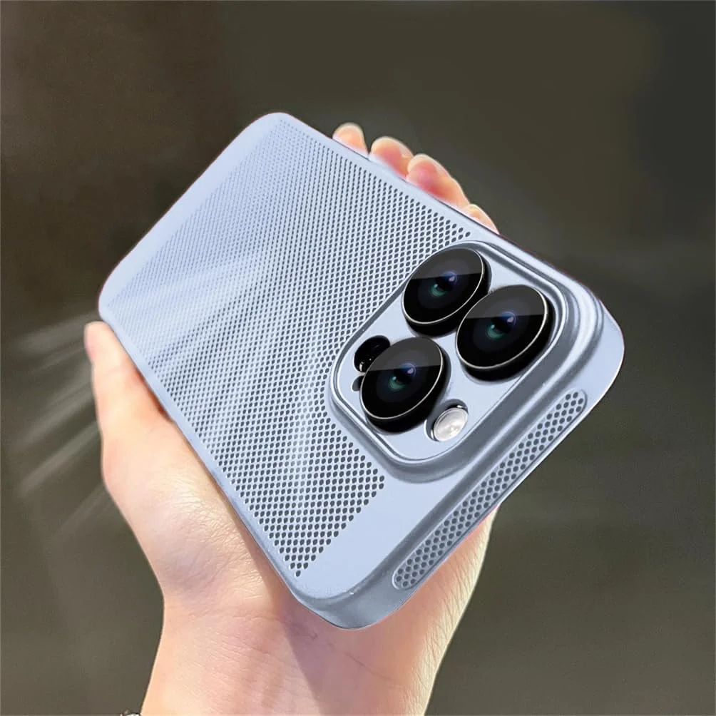 DL3 Mobilak PC Protective Case for iPhone 15 Pro Max 6.7-Inch, Supports wireless charging, Camera protection, Shock-absorbing protection - Baby Blue