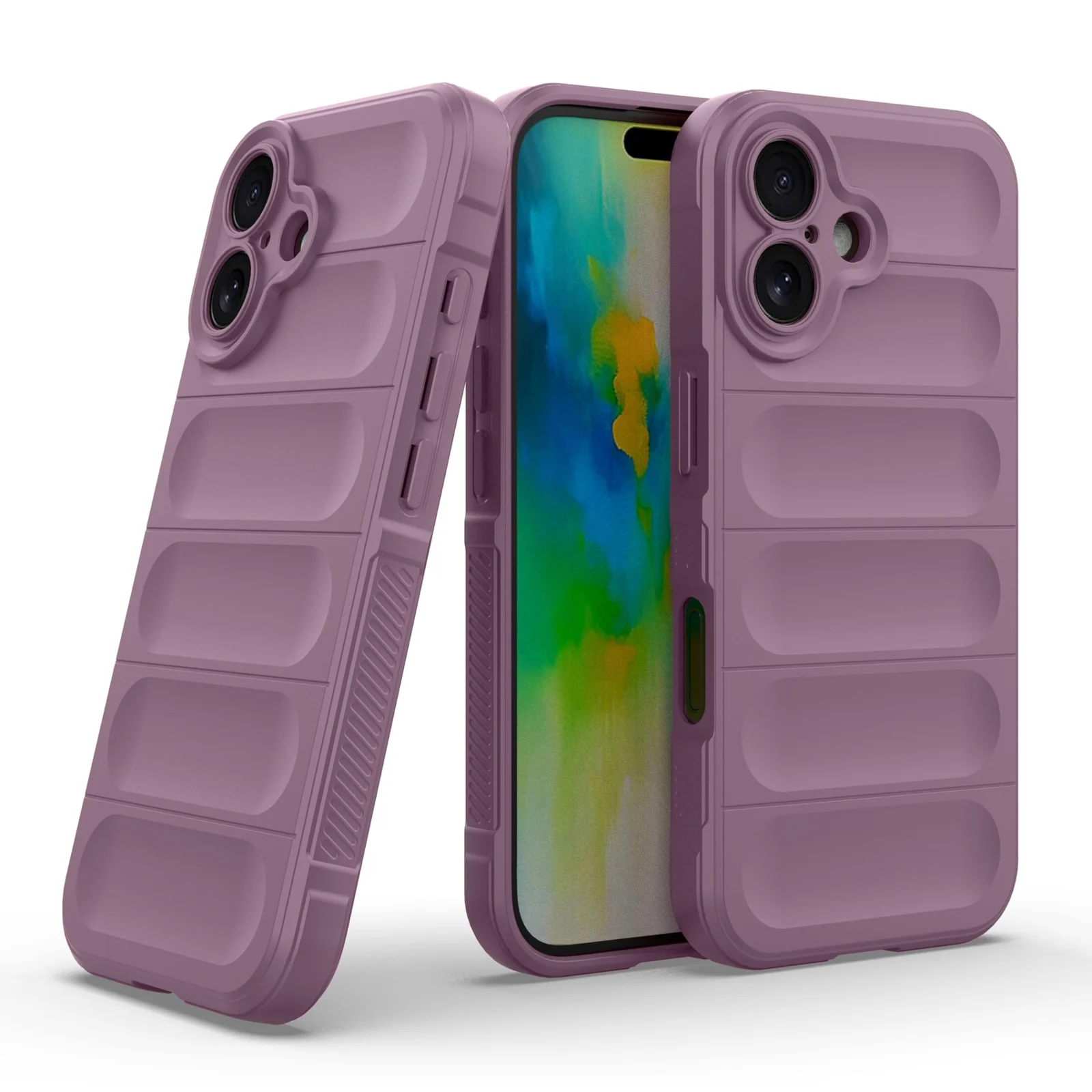 DL3 Mobilak Soft Silicone Protective Case for iPhone 16 Plus with Camera Protection and Shockproof Design - Purple