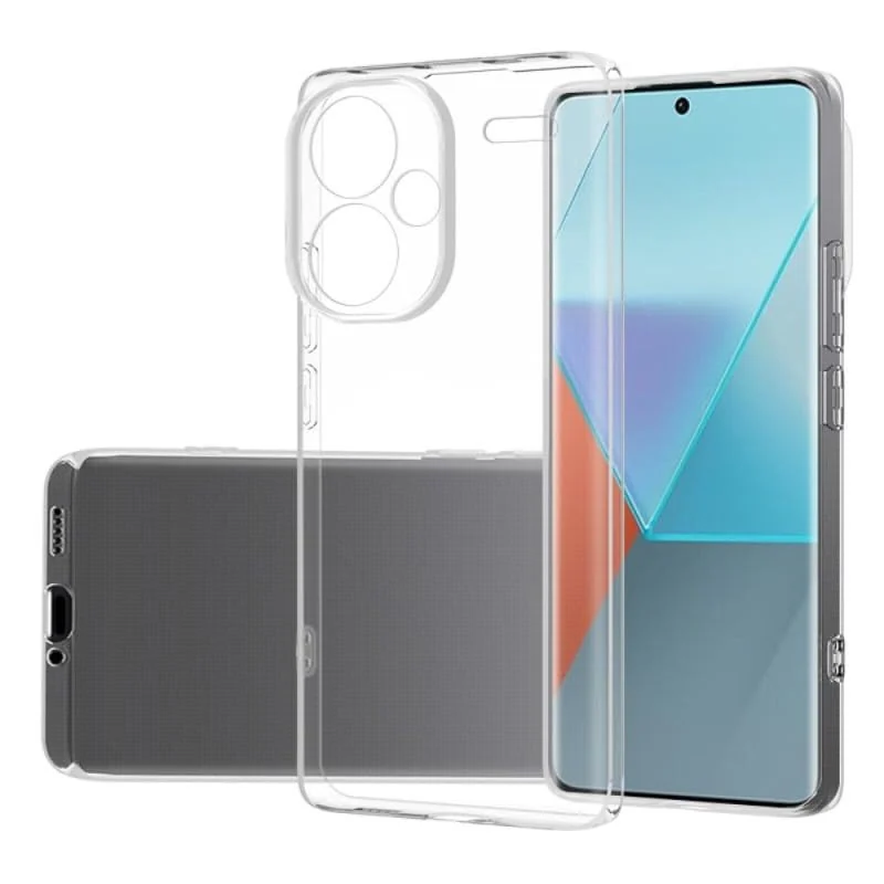 DL3 Mobilak Case Compatible with Xiaomi Redmi Note 13 Pro+ Plus 5G Case Crystal Soft TPU Gel Case Flexible Silicone Anti-Scratch Camera Protection TPU Cover - Clear