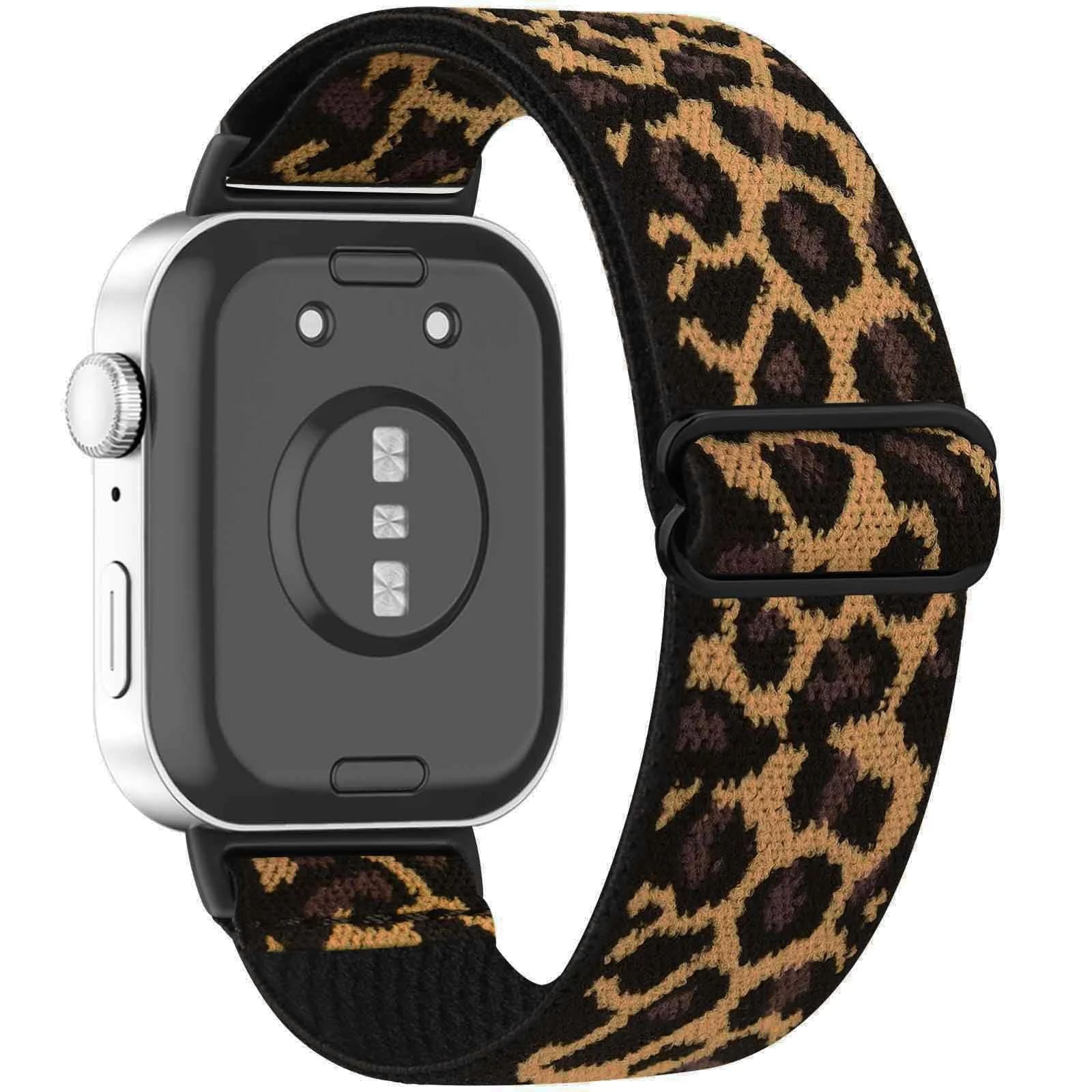 DL3 MOBILAK Elastic Nylon Watch Strap for Huawei Watch Fit 4 Pro / Fit 3, Brown Leopard