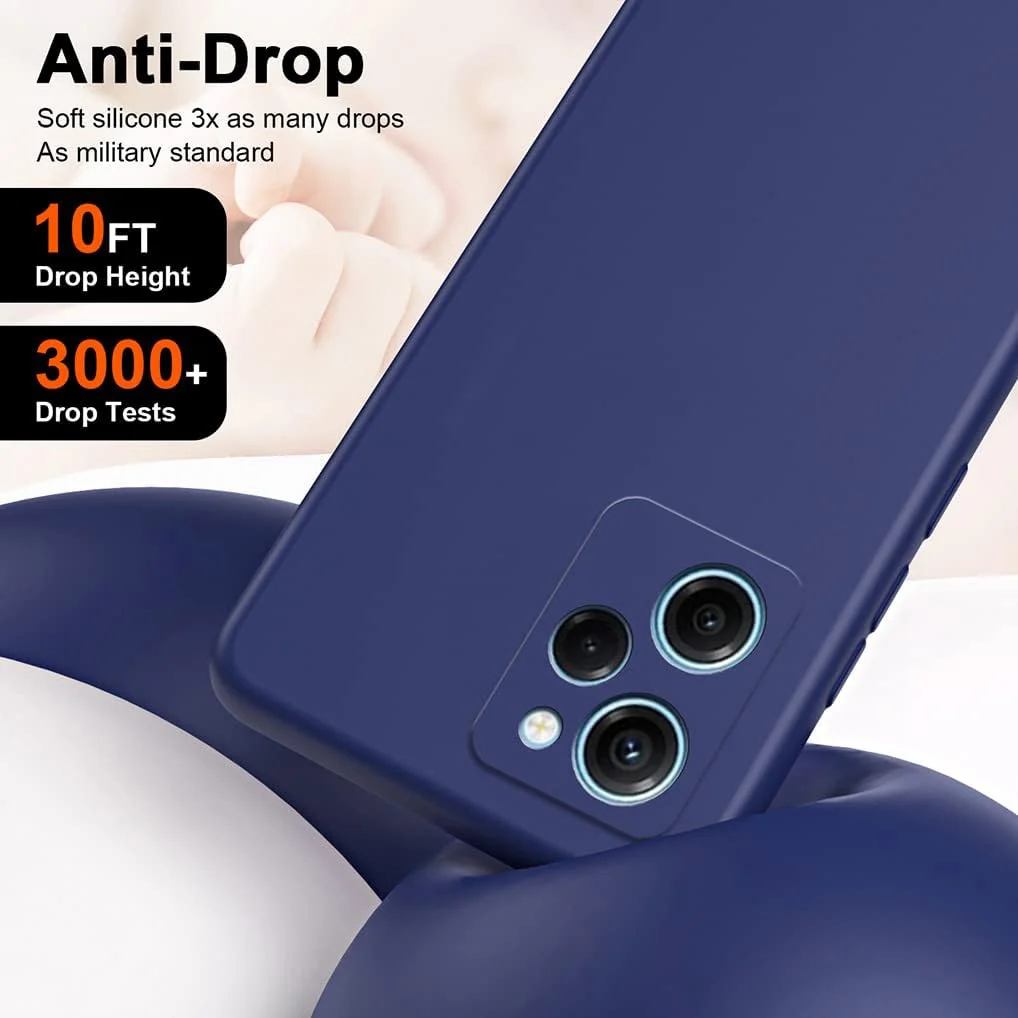 DL3 Mobilak Soft Silicone Protective Case for POCO X5 Pro 5G with Microfiber Lining and Shockproof Design - Royal Blue